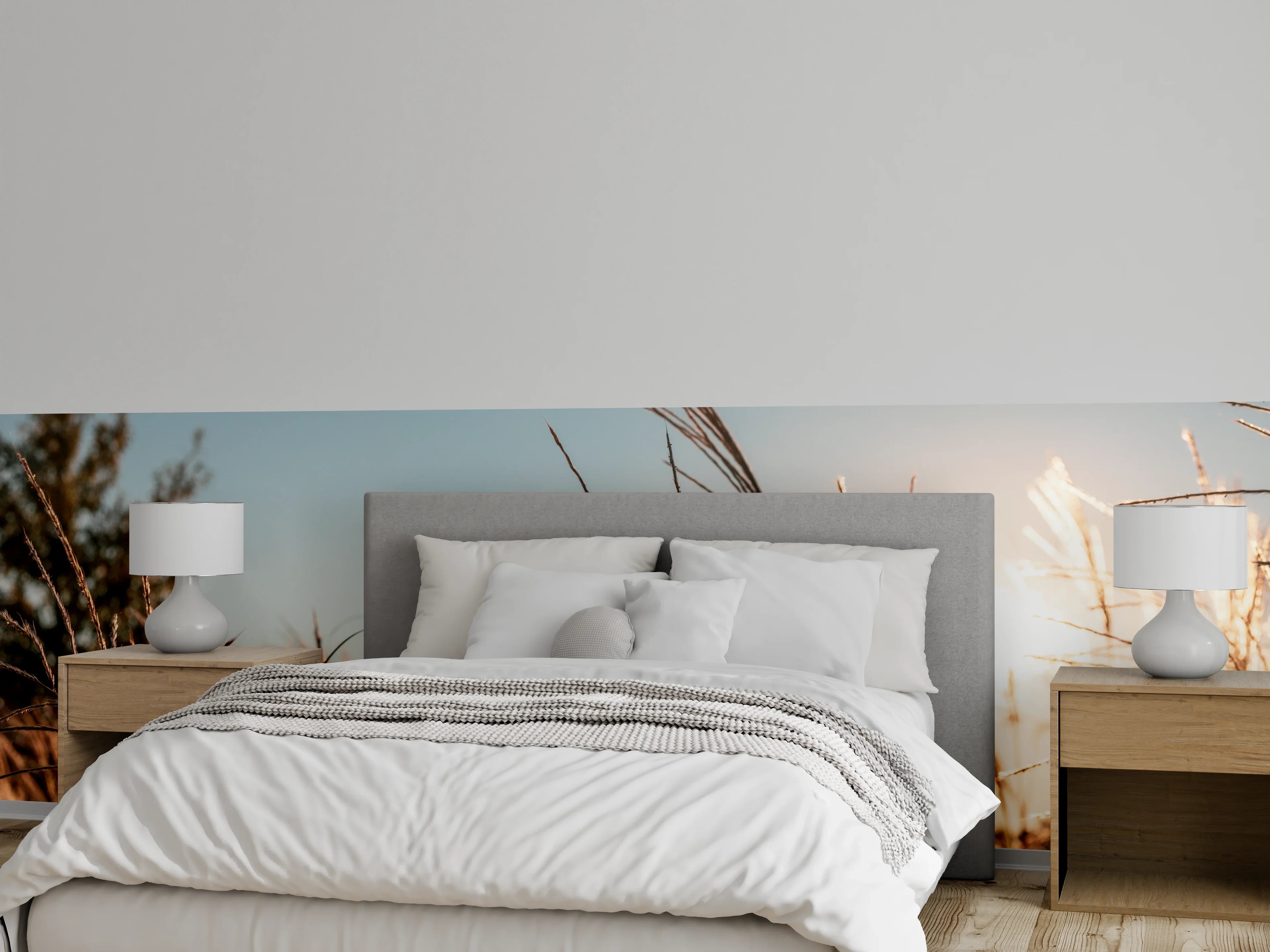 Wandverkleidung Schlafzimmer - Weizenfeld in der Sonne