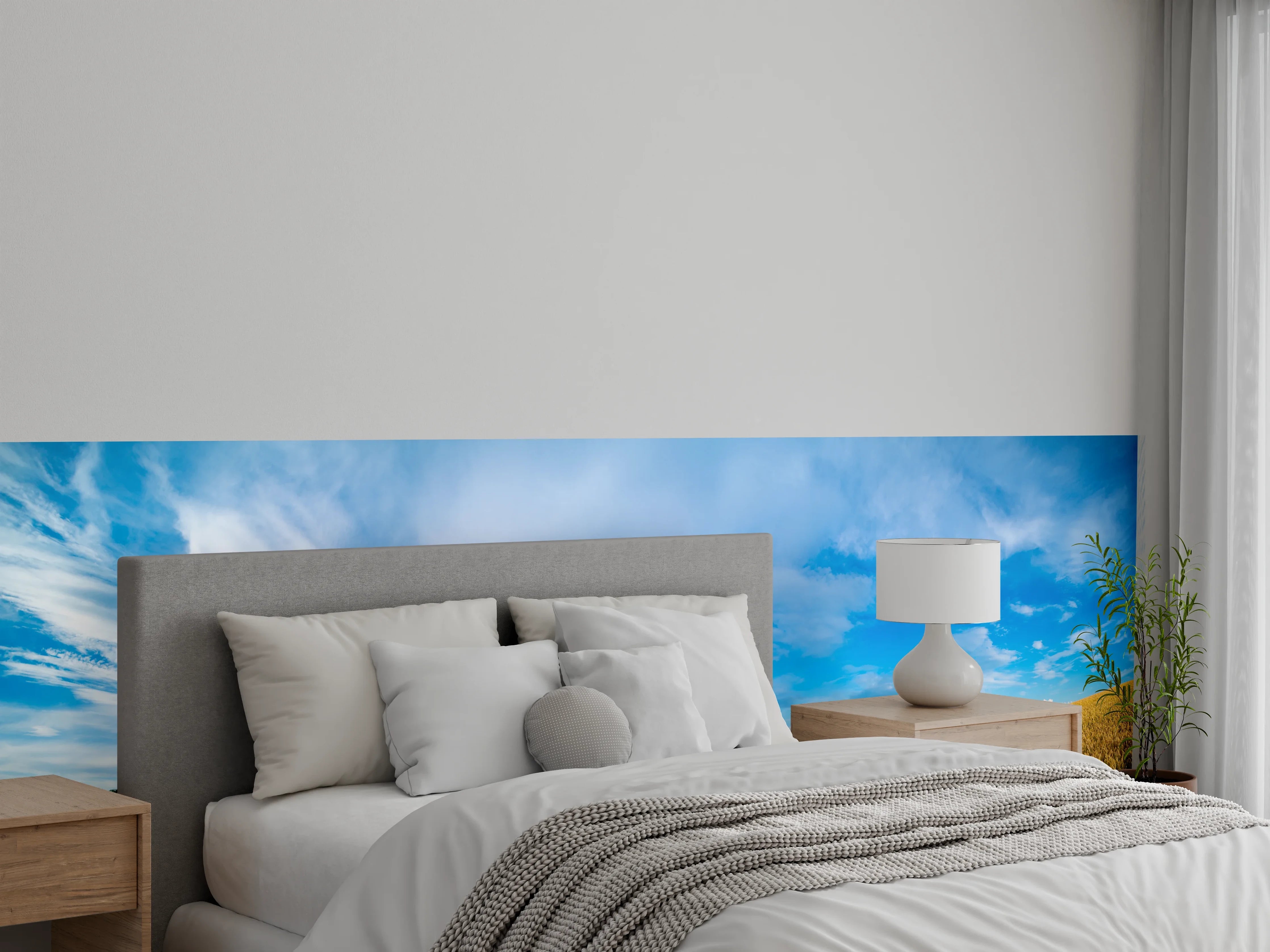 Wandverkleidung Schlafzimmer - Weizenfeldes am Morgen - Kansas
