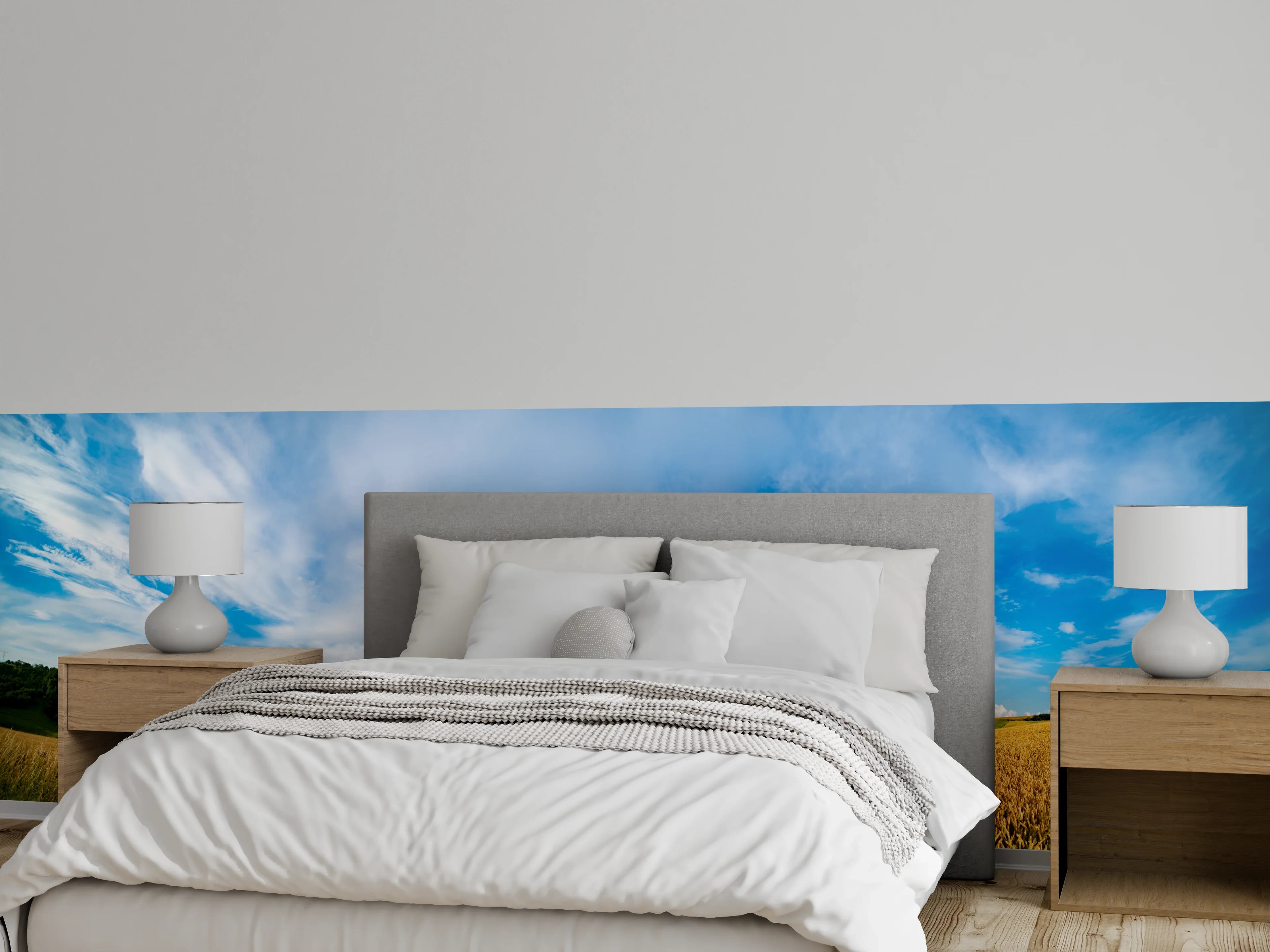Wandverkleidung Schlafzimmer - Weizenfeldes am Morgen - Kansas