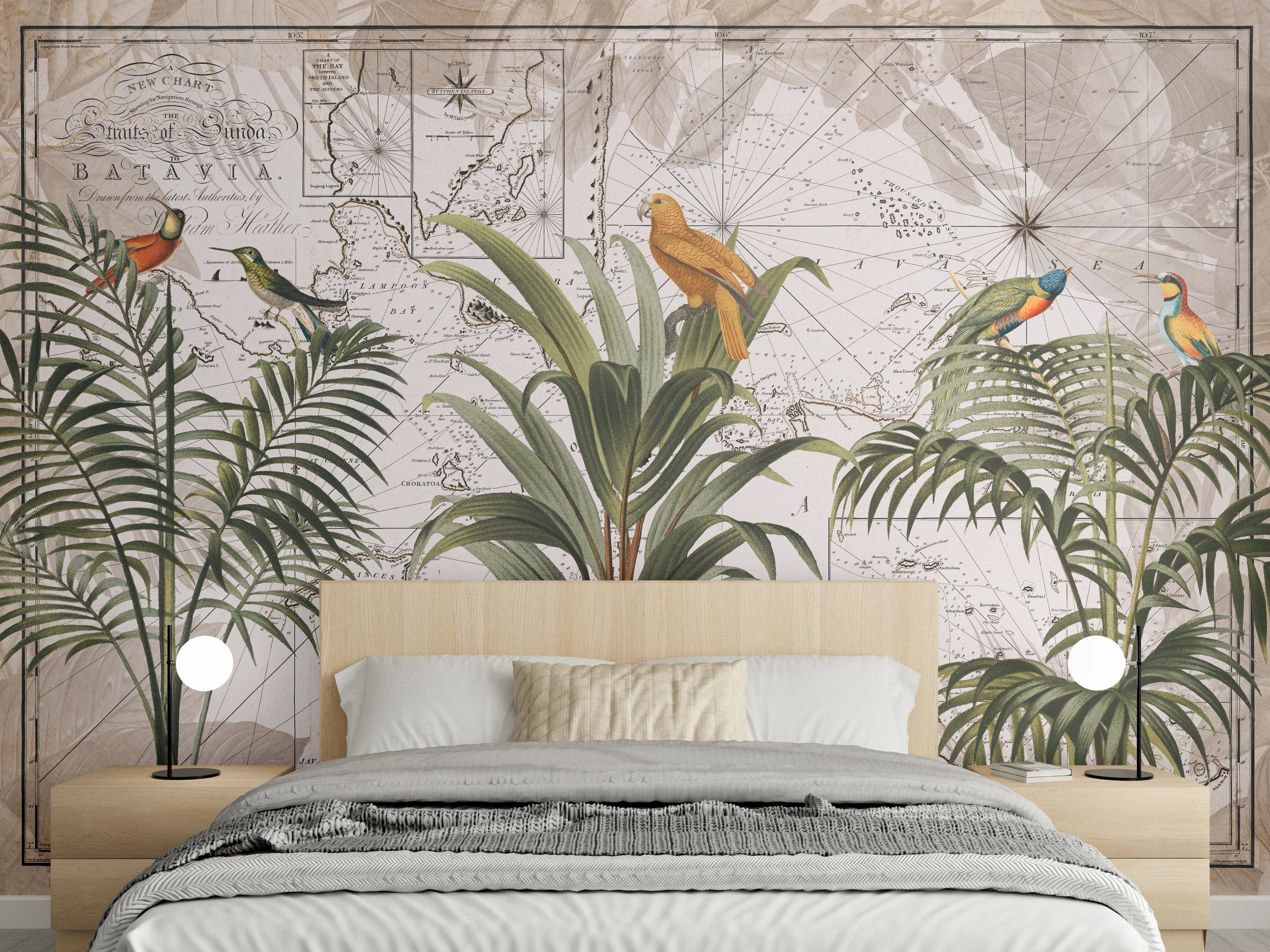 Wandverkleidung Schlafzimmer - Weltkarte - Indonesien