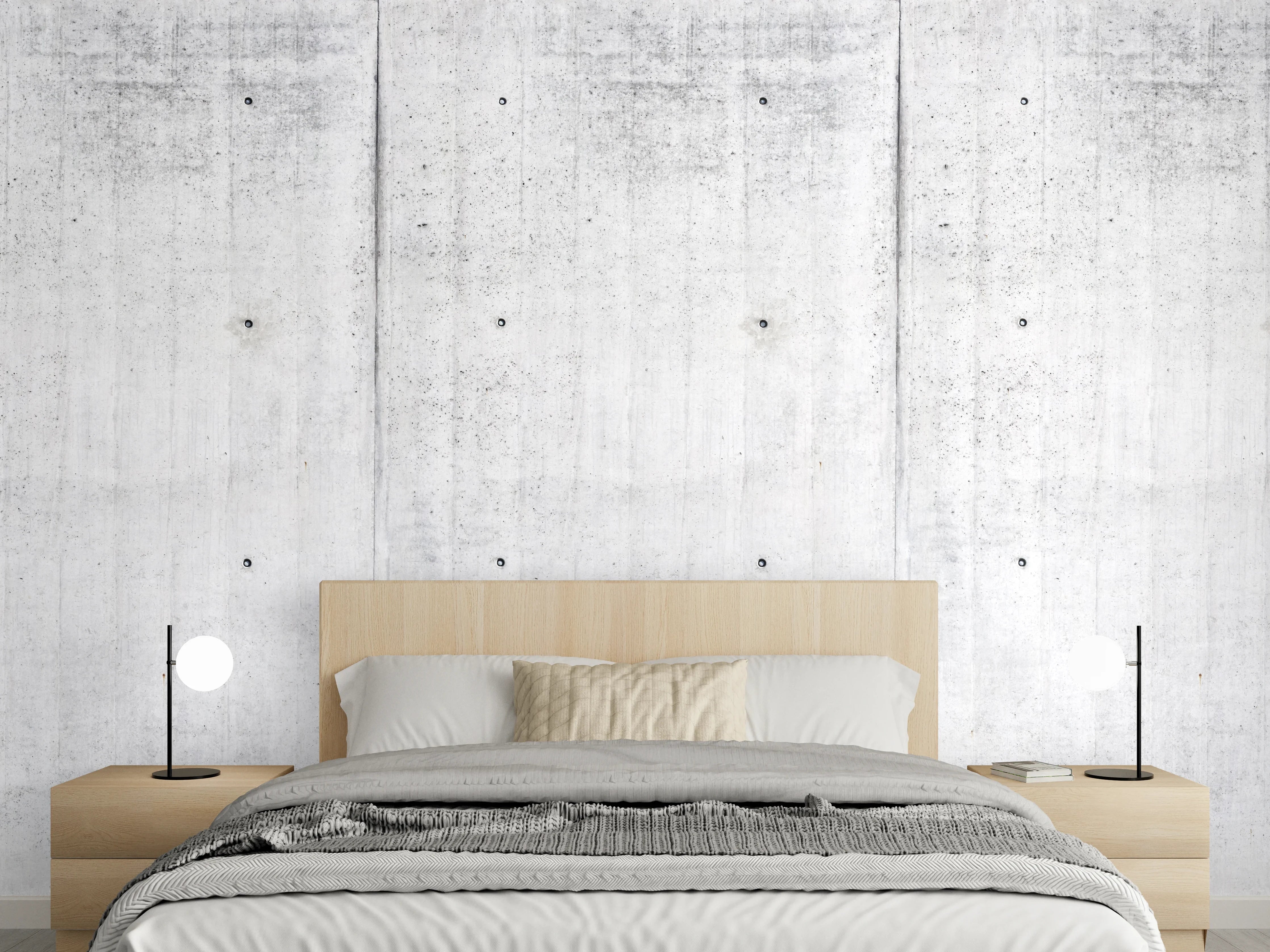 Wandverkleidung Schlafzimmer - Wiederholtes Sichtbeton Textur