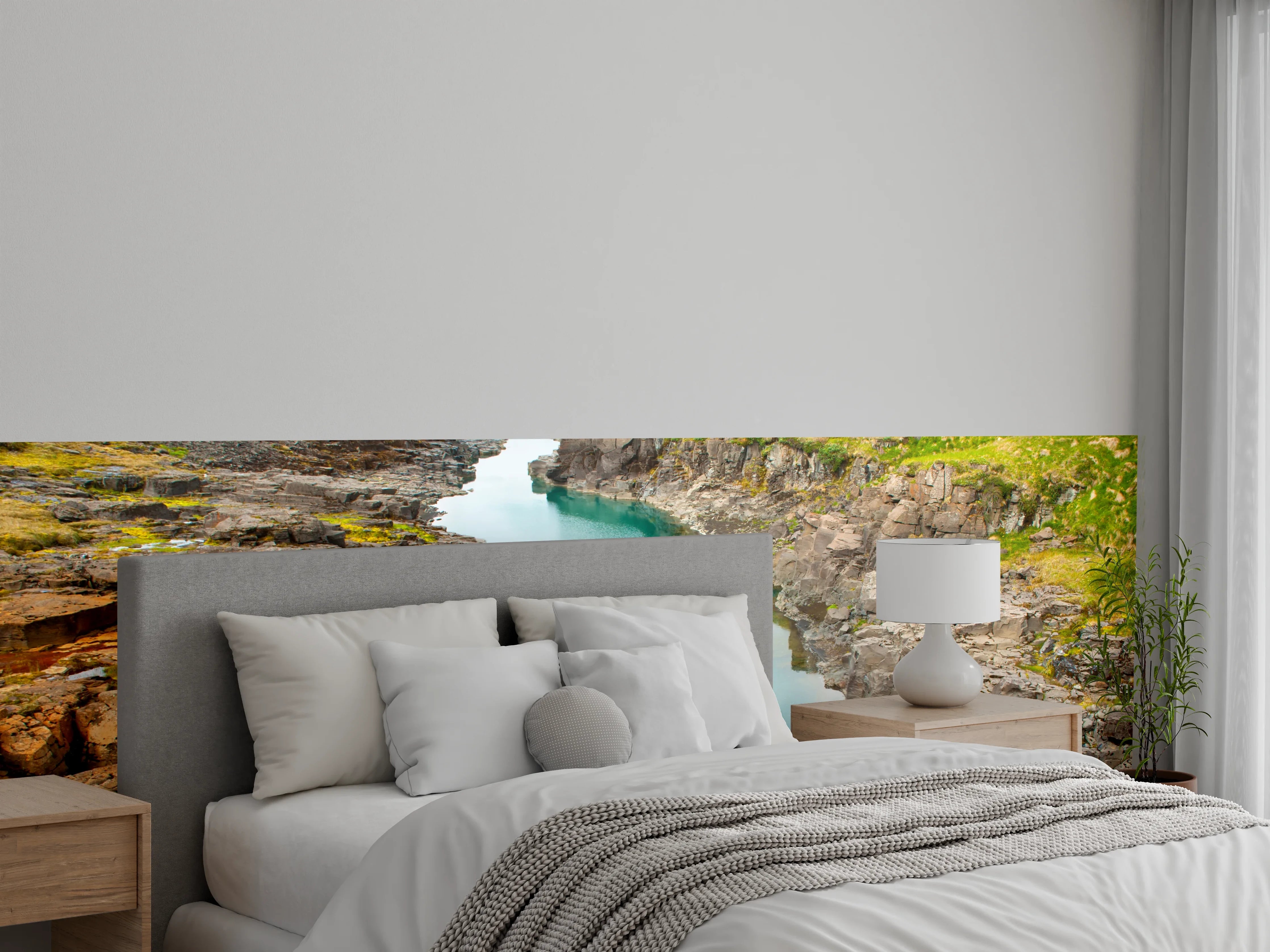 Wandverkleidung Schlafzimmer - Wilde Flusslandschaft Natur Wanddeko