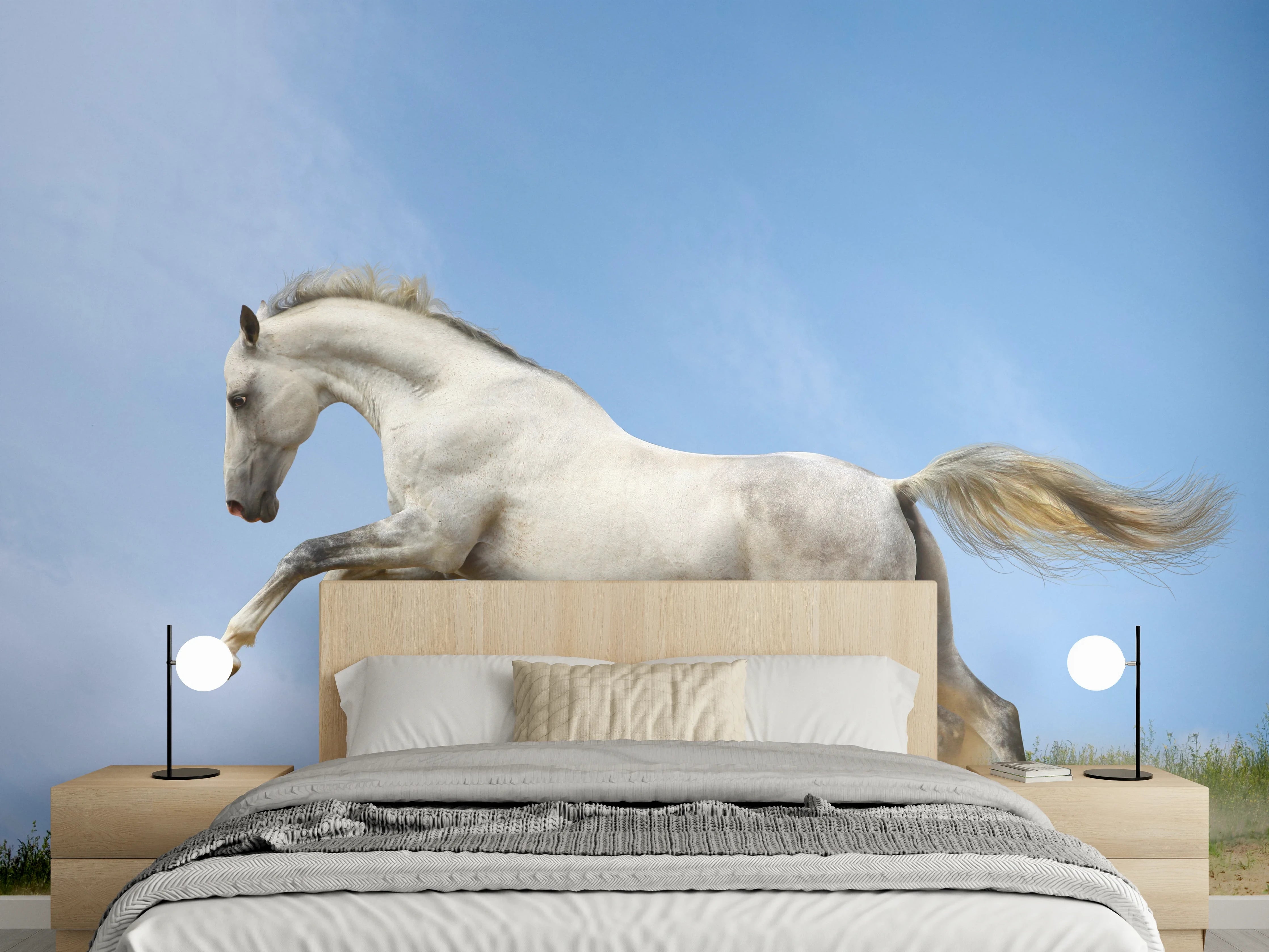 Wandverkleidung Schlafzimmer - Wilder Araber-Hengst 