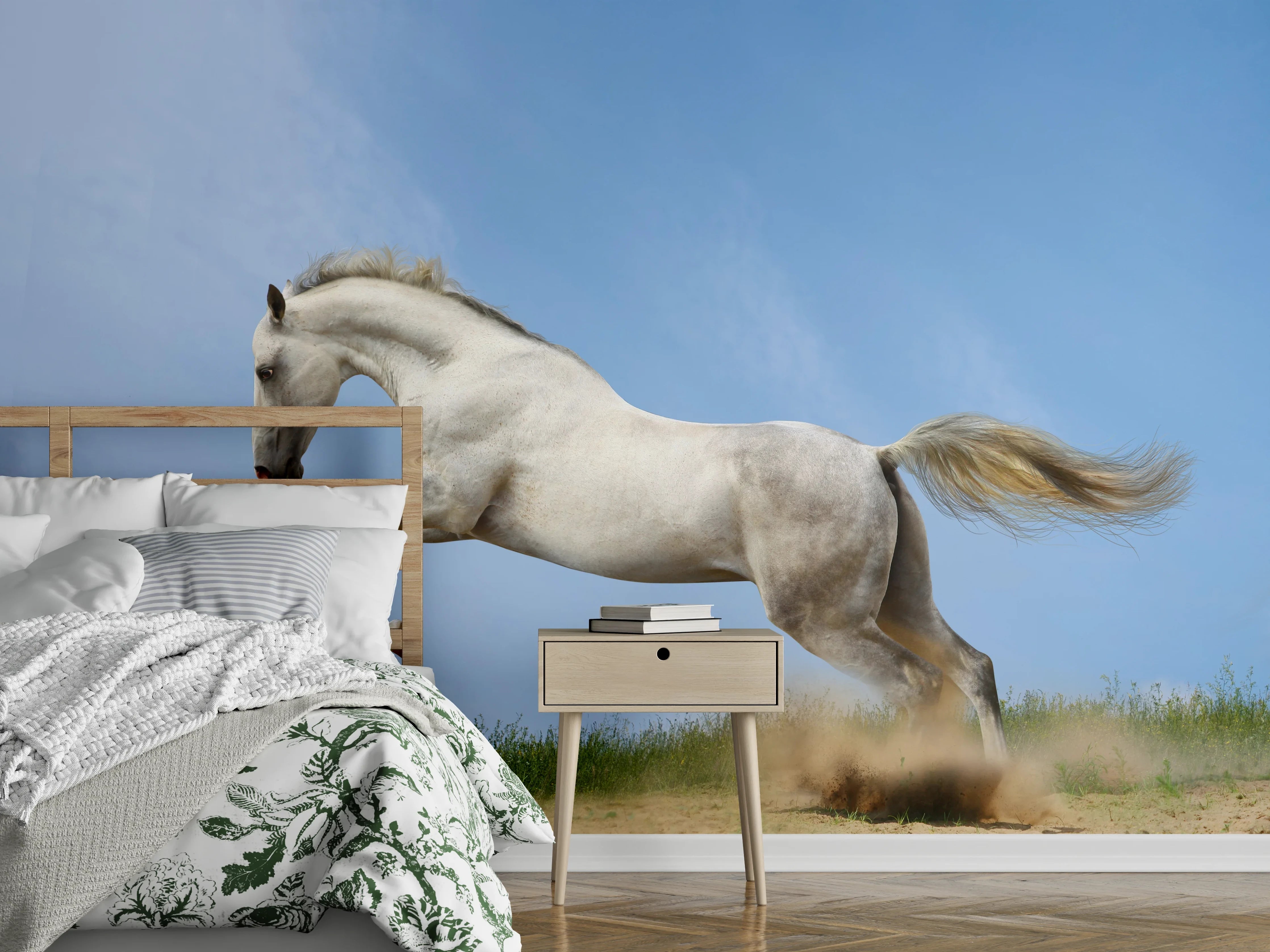 Wandverkleidung Schlafzimmer - Wilder Araber-Hengst 