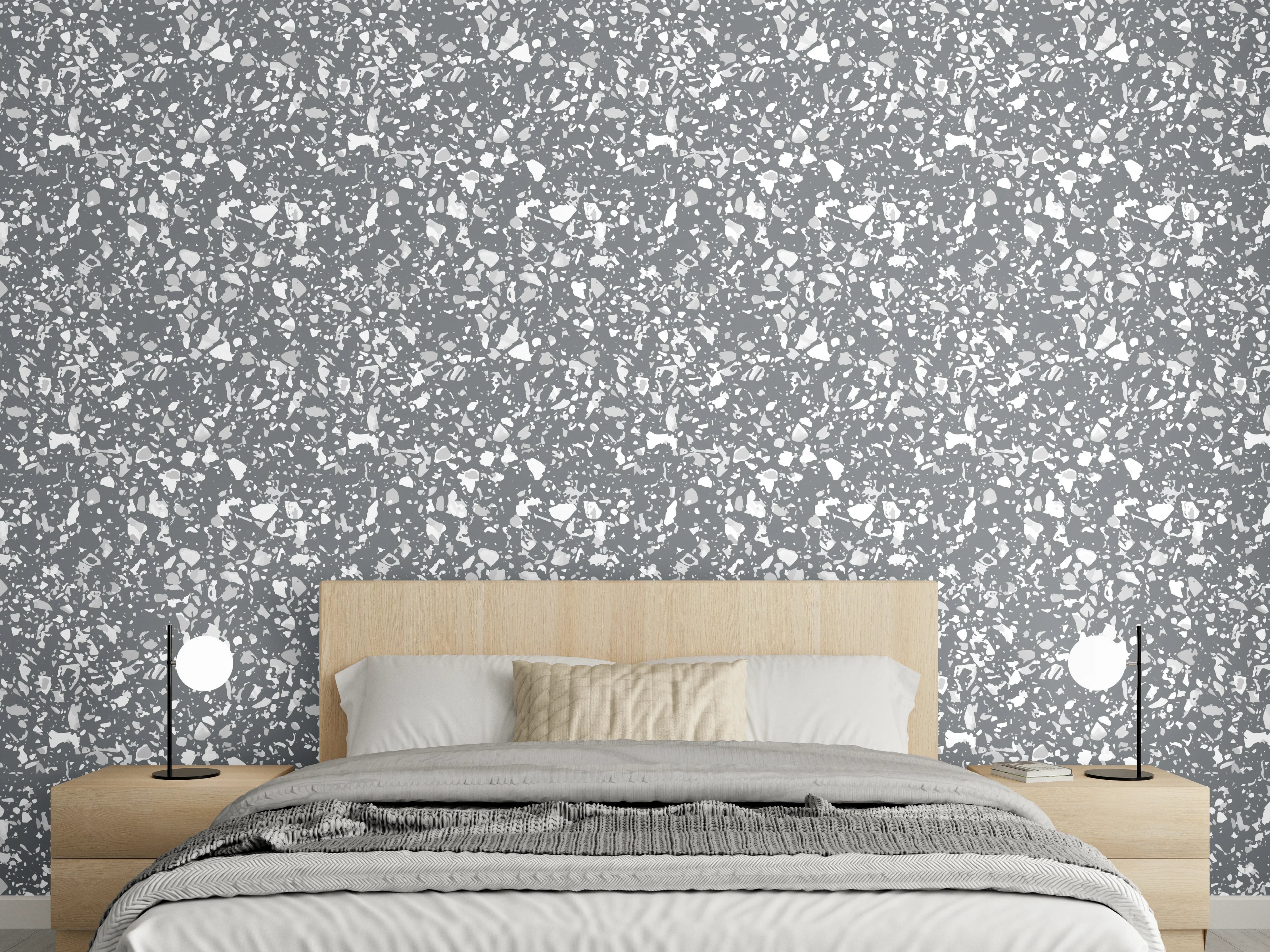 Wandverkleidung Schlafzimmer - Winterlicher Himmel mit Schneefall