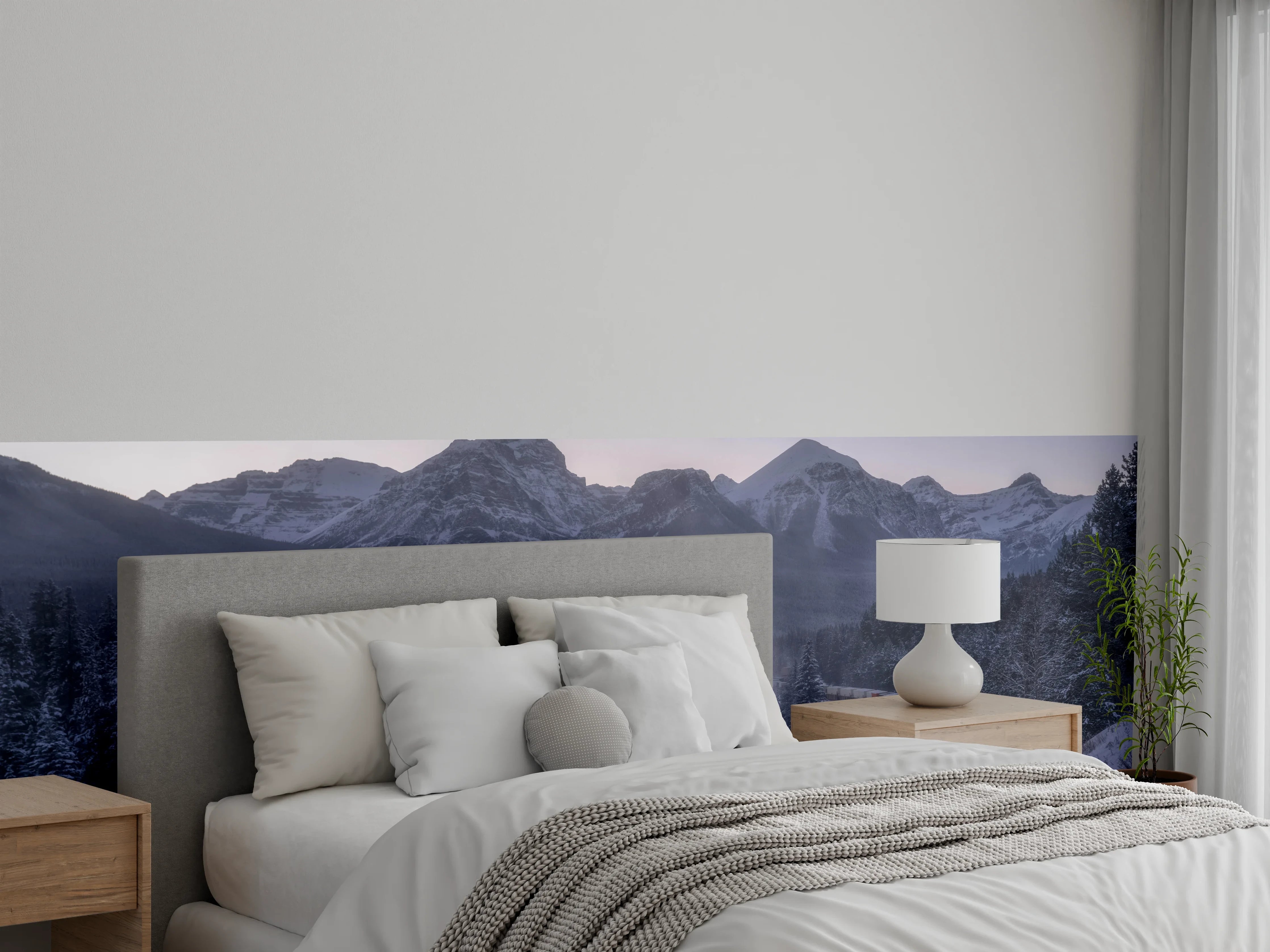 Wandverkleidung Schlafzimmer - Winterlicher Zug im Gebirge