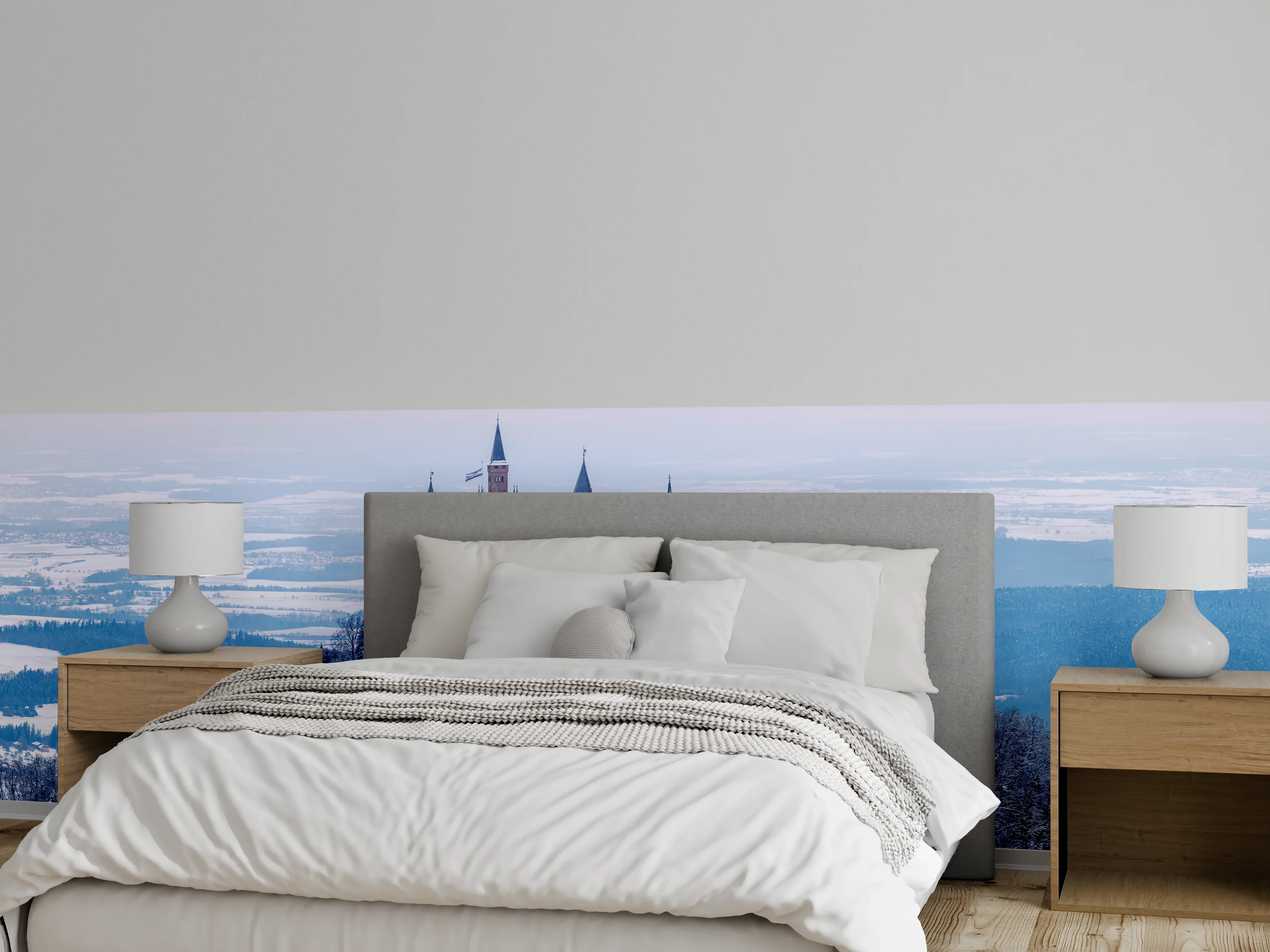 Wandverkleidung Schlafzimmer - Winterliches Schloss Hohenzollern Landschaft
