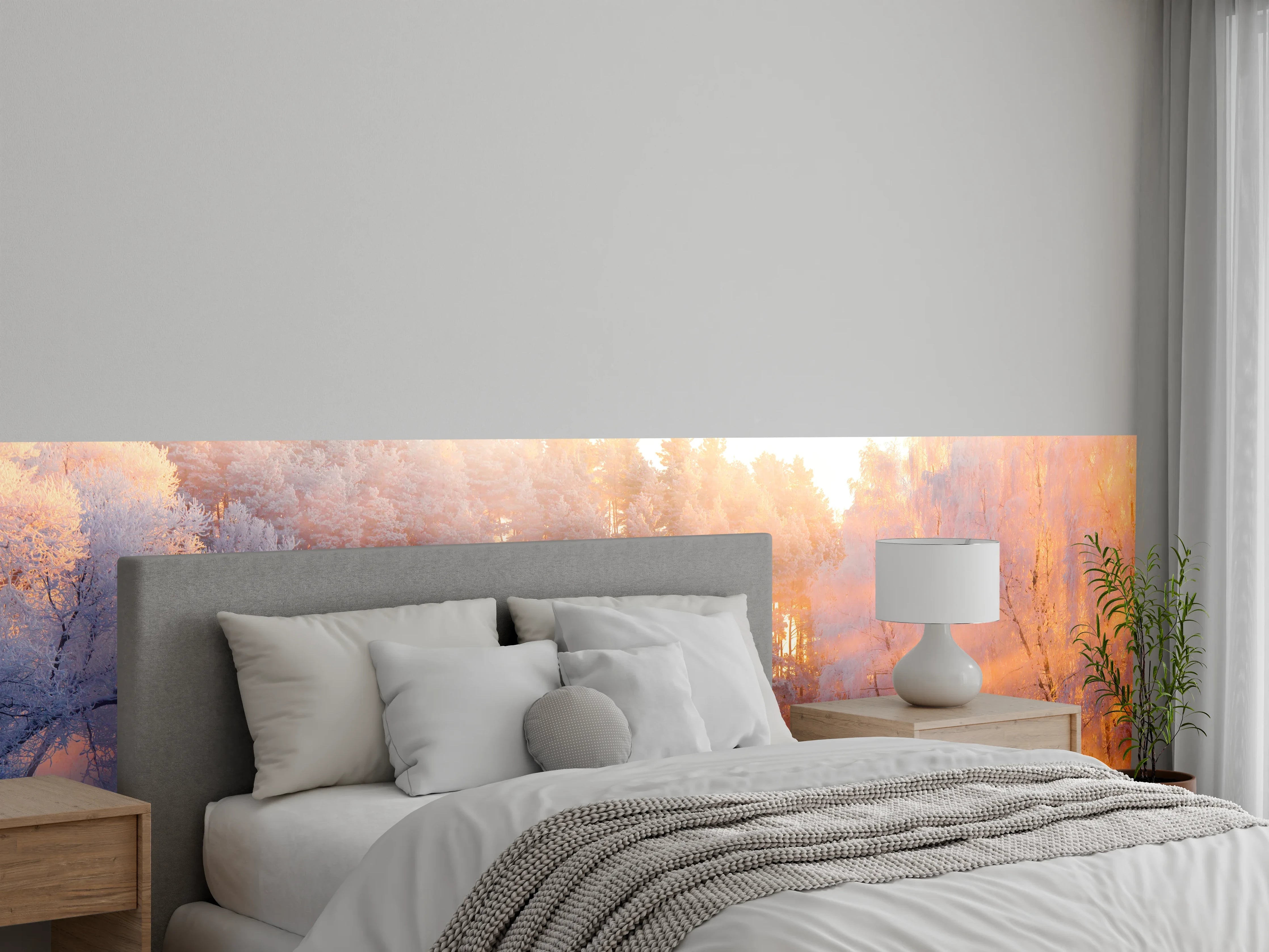 Wandverkleidung Schlafzimmer - Wintermärchen im Morgenlicht