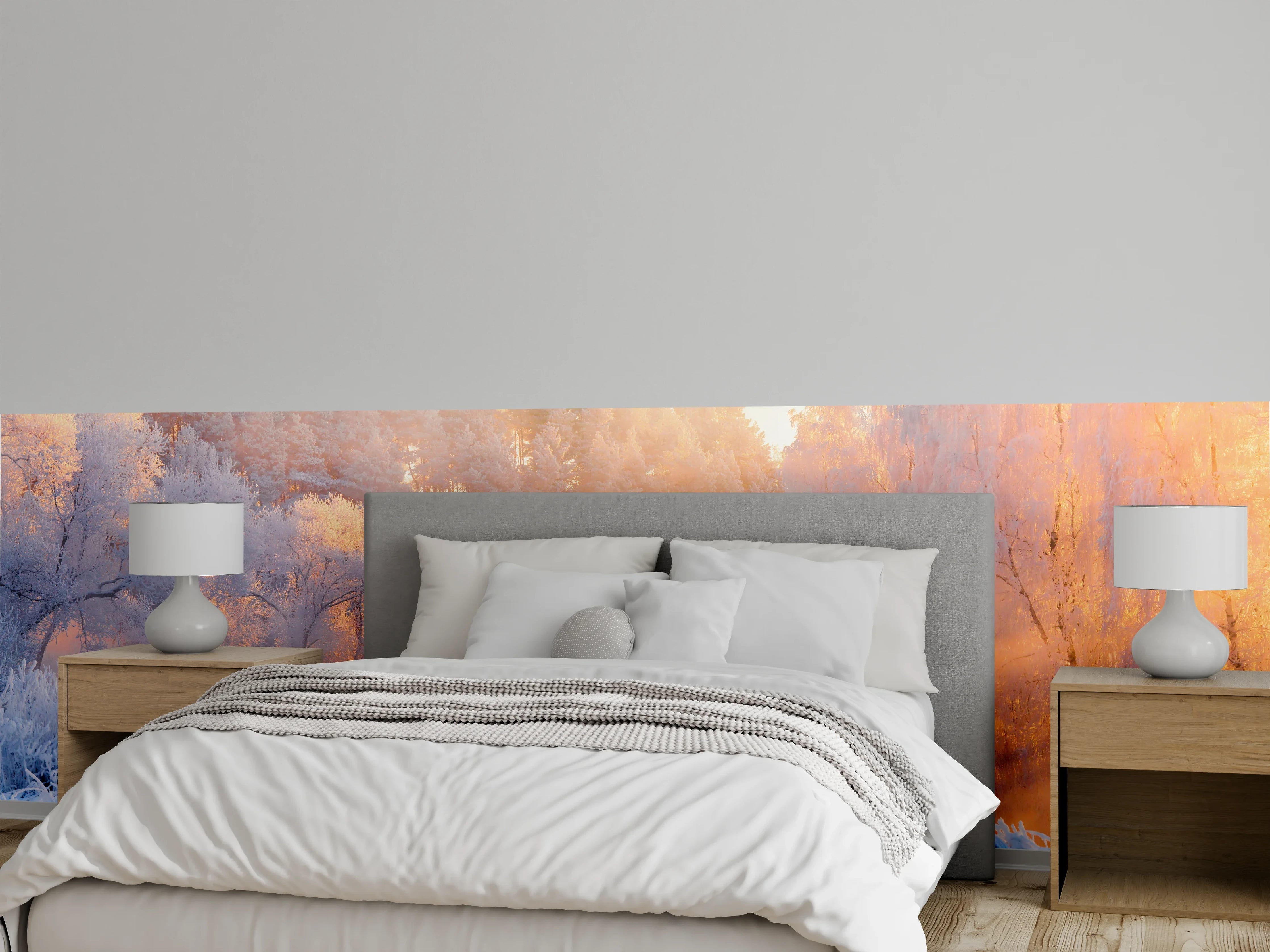 Wandverkleidung Schlafzimmer - Wintermärchen im Morgenlicht
