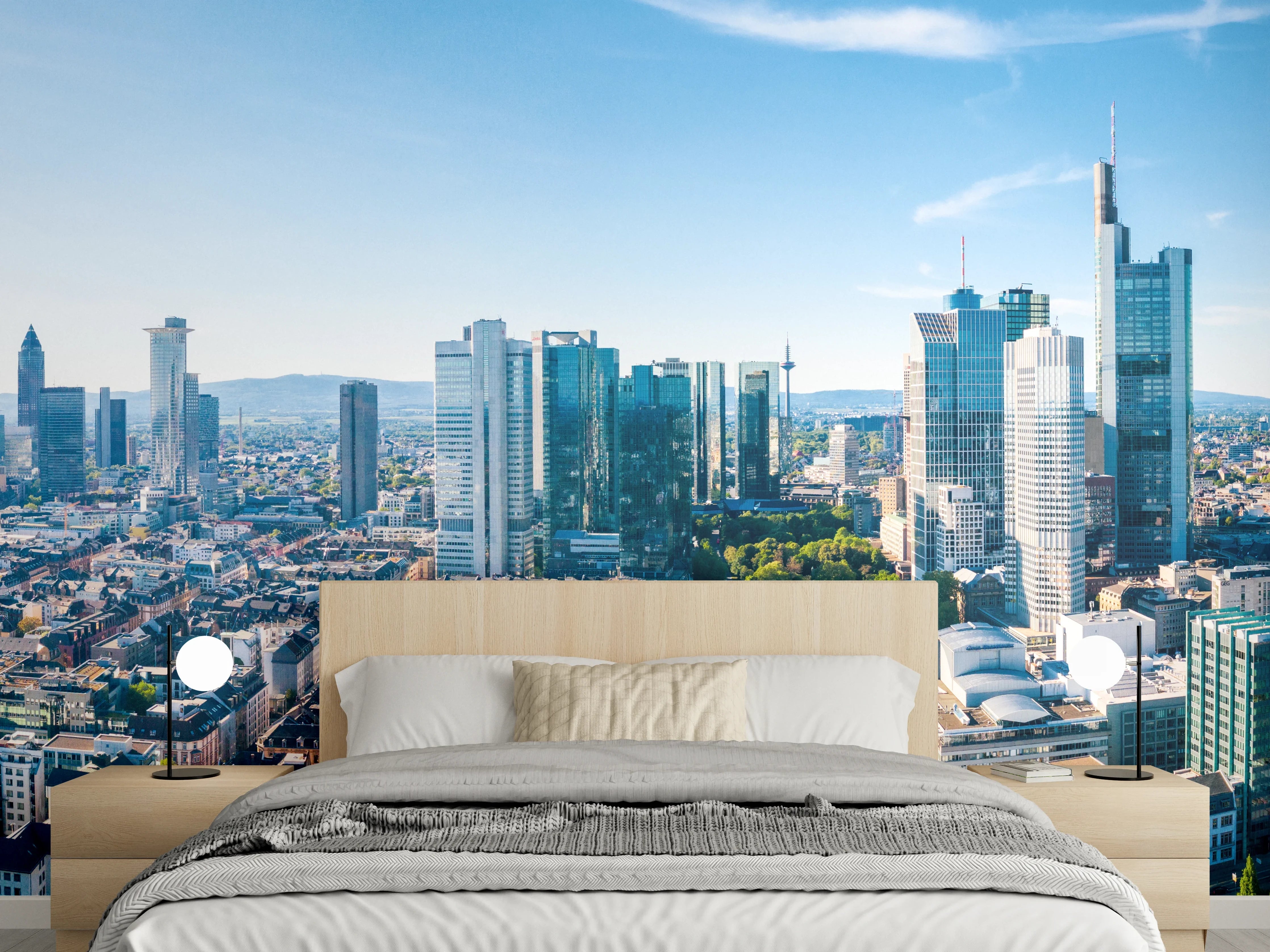 Wandverkleidung Schlafzimmer - Wolkenkratzer -  Frankfurt am Main