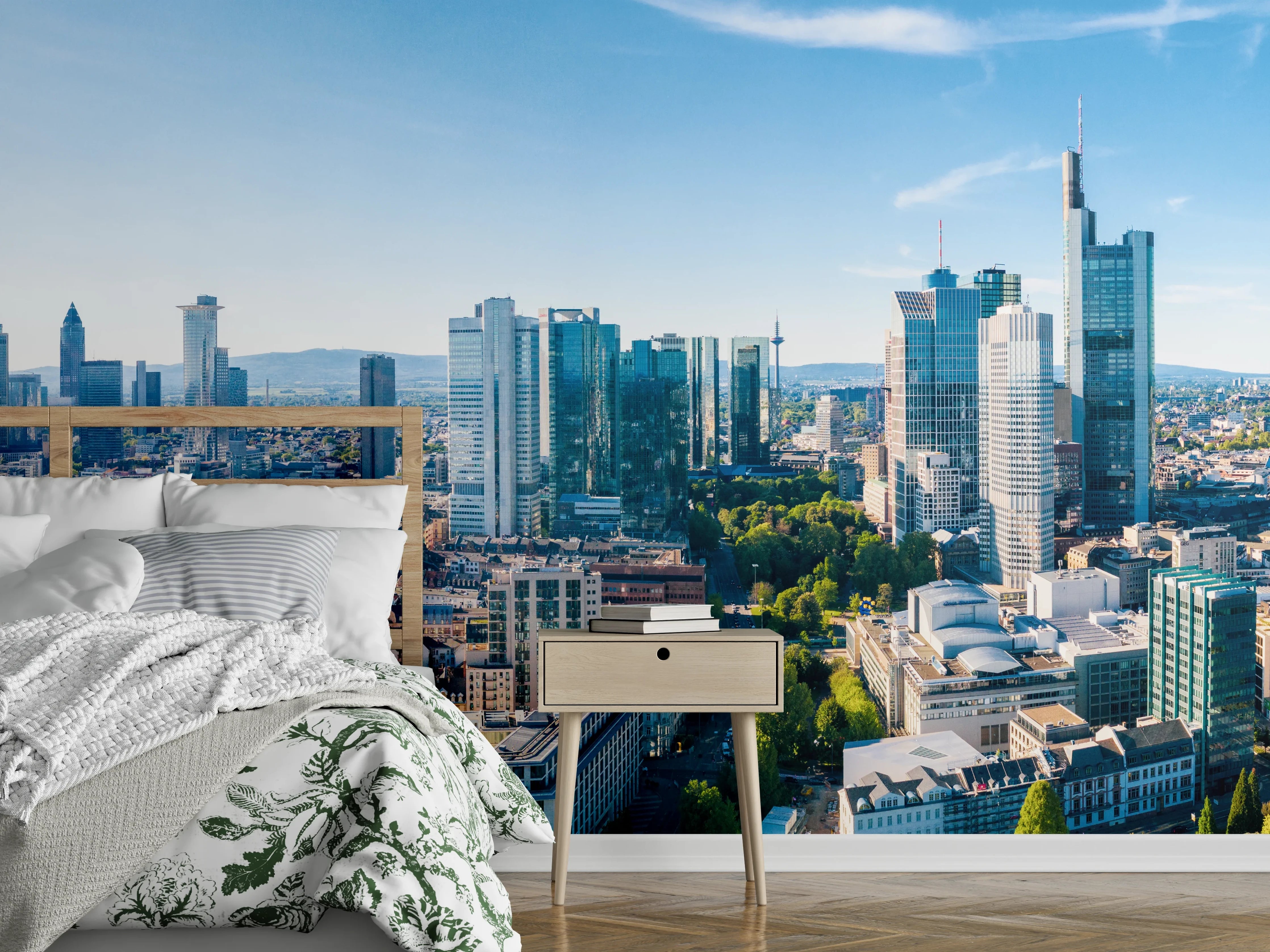 Wandverkleidung Schlafzimmer - Wolkenkratzer -  Frankfurt am Main