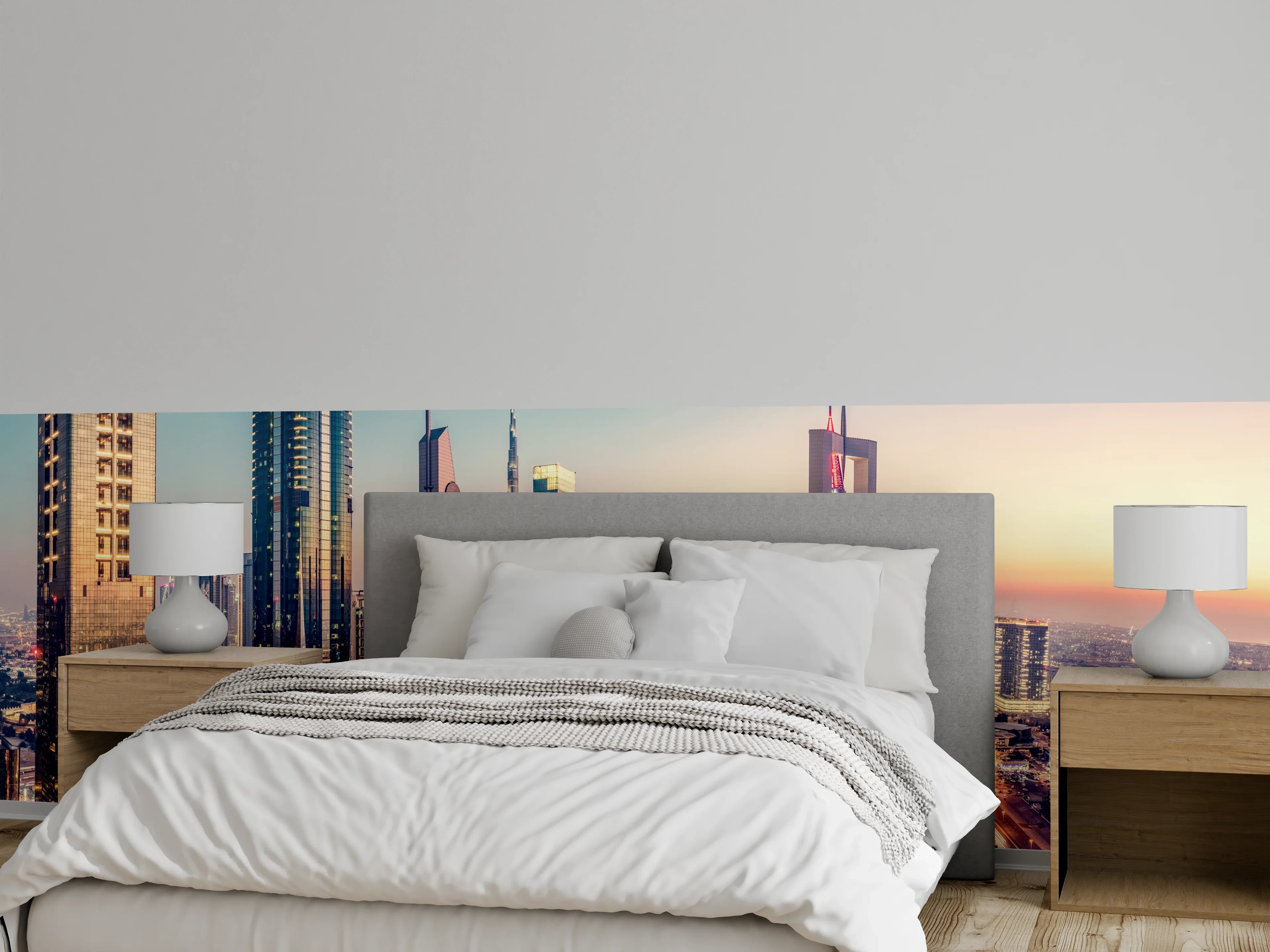 Wandverkleidung Schlafzimmer - Wolkenkratzer - Hochhäuser in der Innenstadt von Dubai