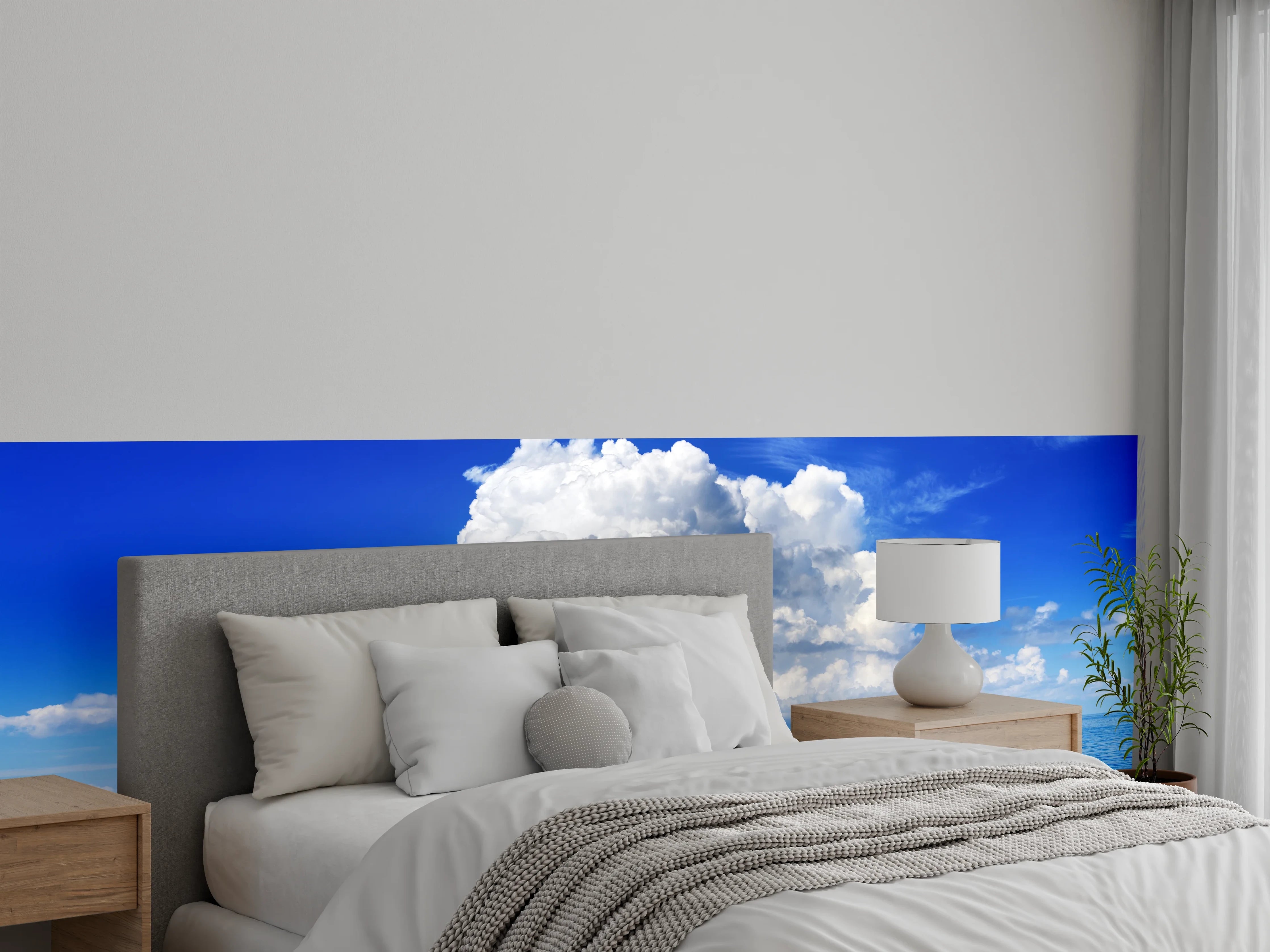 Wandverkleidung Schlafzimmer - Wolkenkulisse über dem Ozean