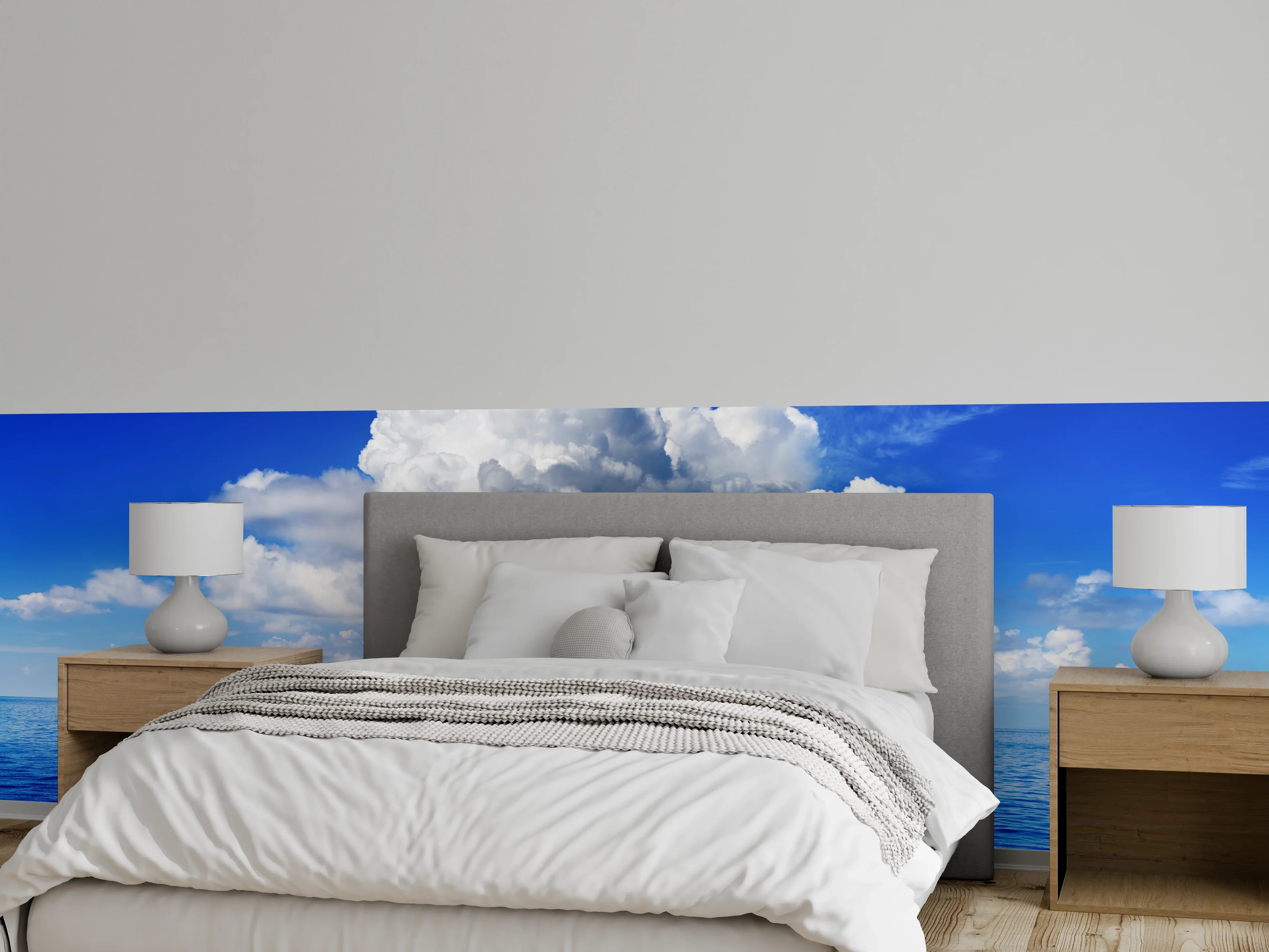 Wandverkleidung Schlafzimmer - Wolkenkulisse über dem Ozean