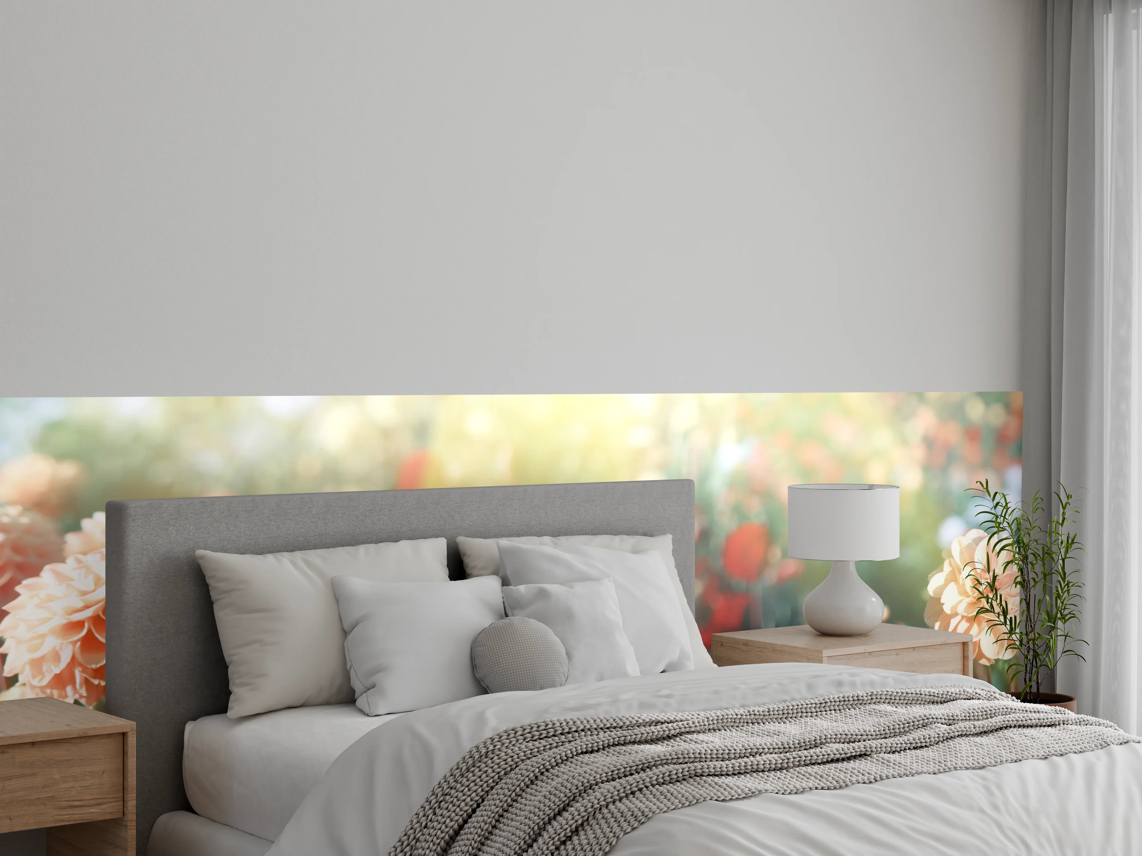 Wandverkleidung Schlafzimmer - Wunderschöne Blumen im Sommer
