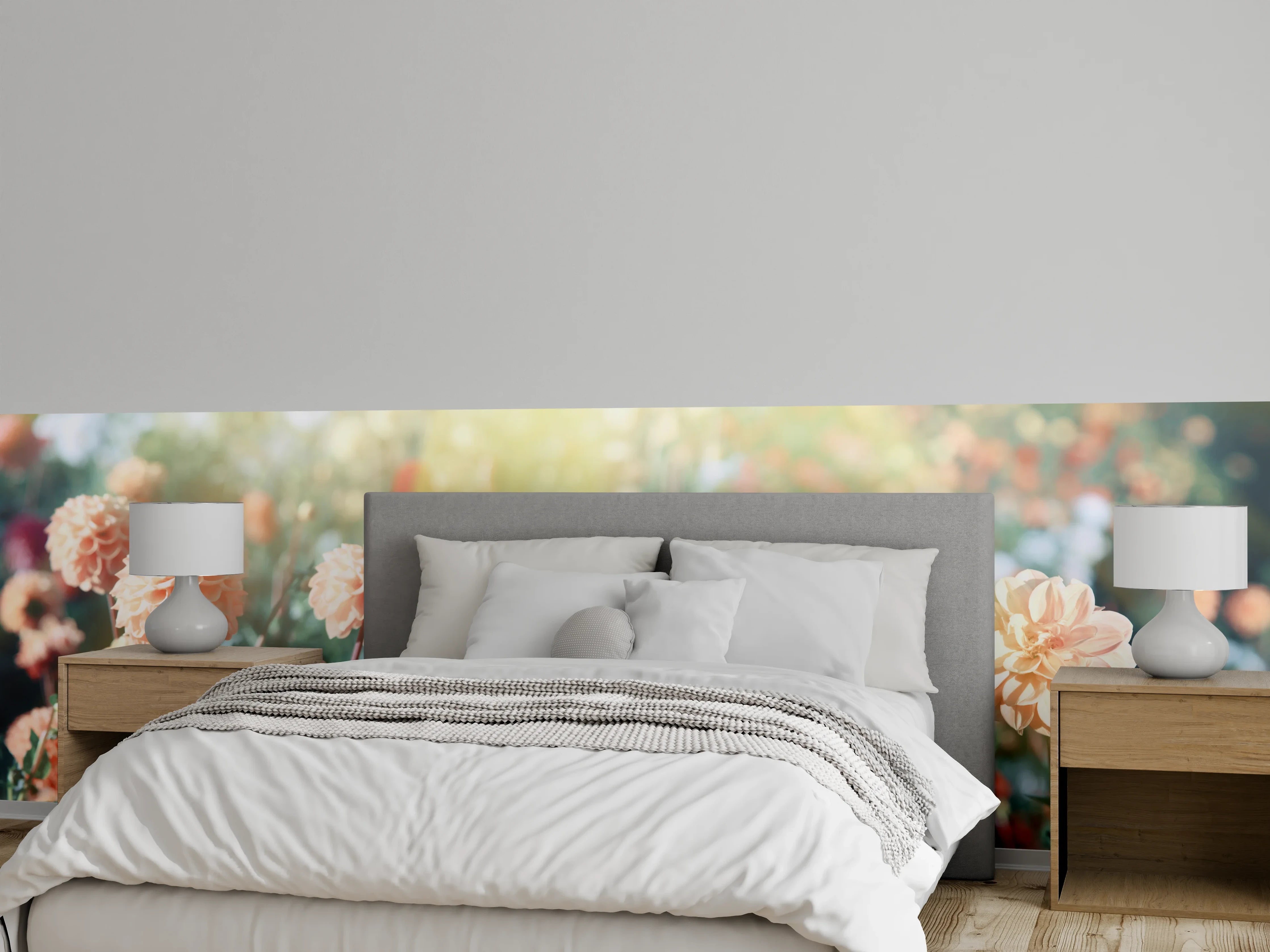 Wandverkleidung Schlafzimmer - Wunderschöne Blumen im Sommer