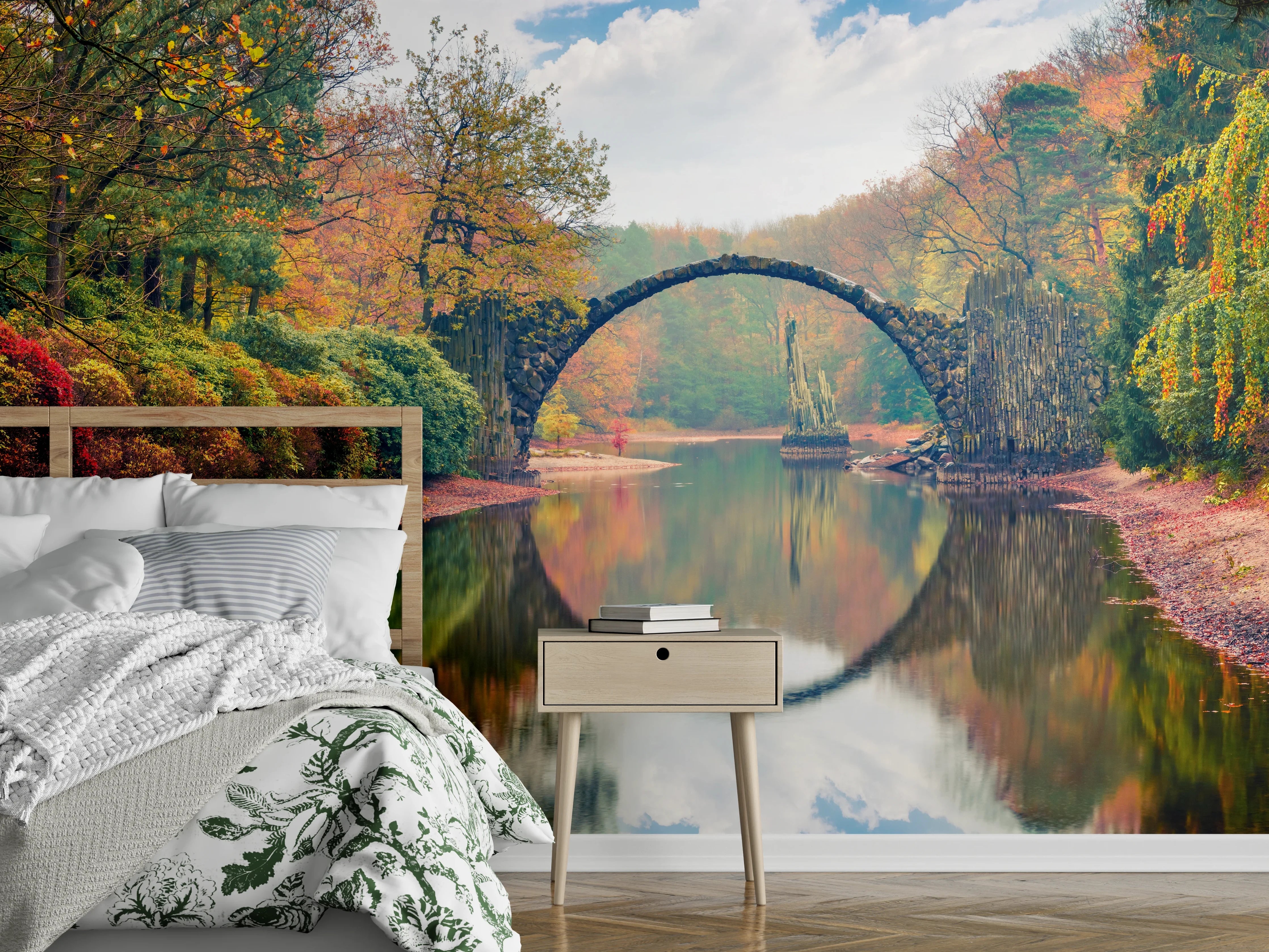 Wandverkleidung Schlafzimmer - Wunderschöner Blick auf Azaleen
