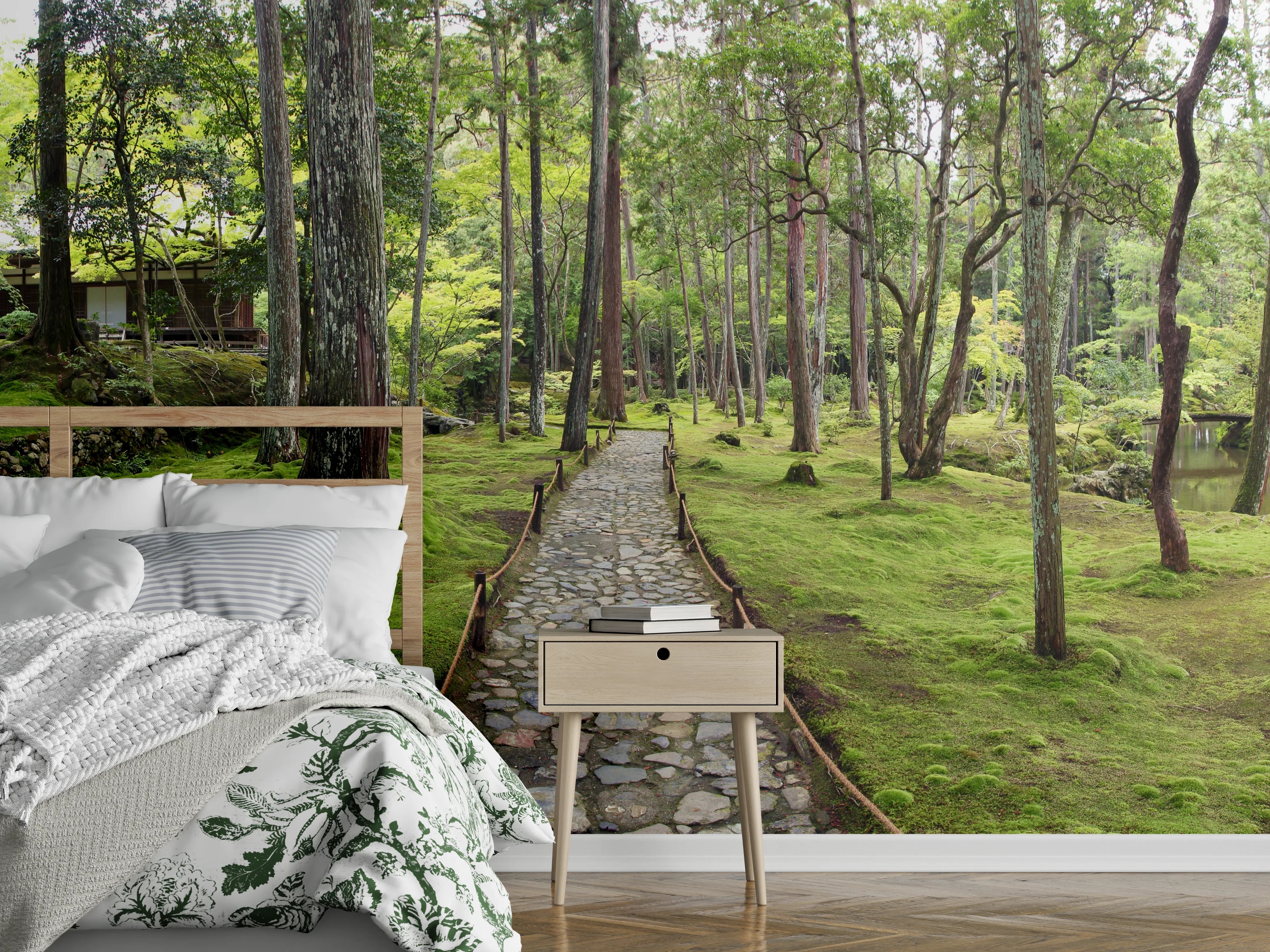 Wandverkleidung Schlafzimmer - Wunderschöner Moosgarten in Kyoto