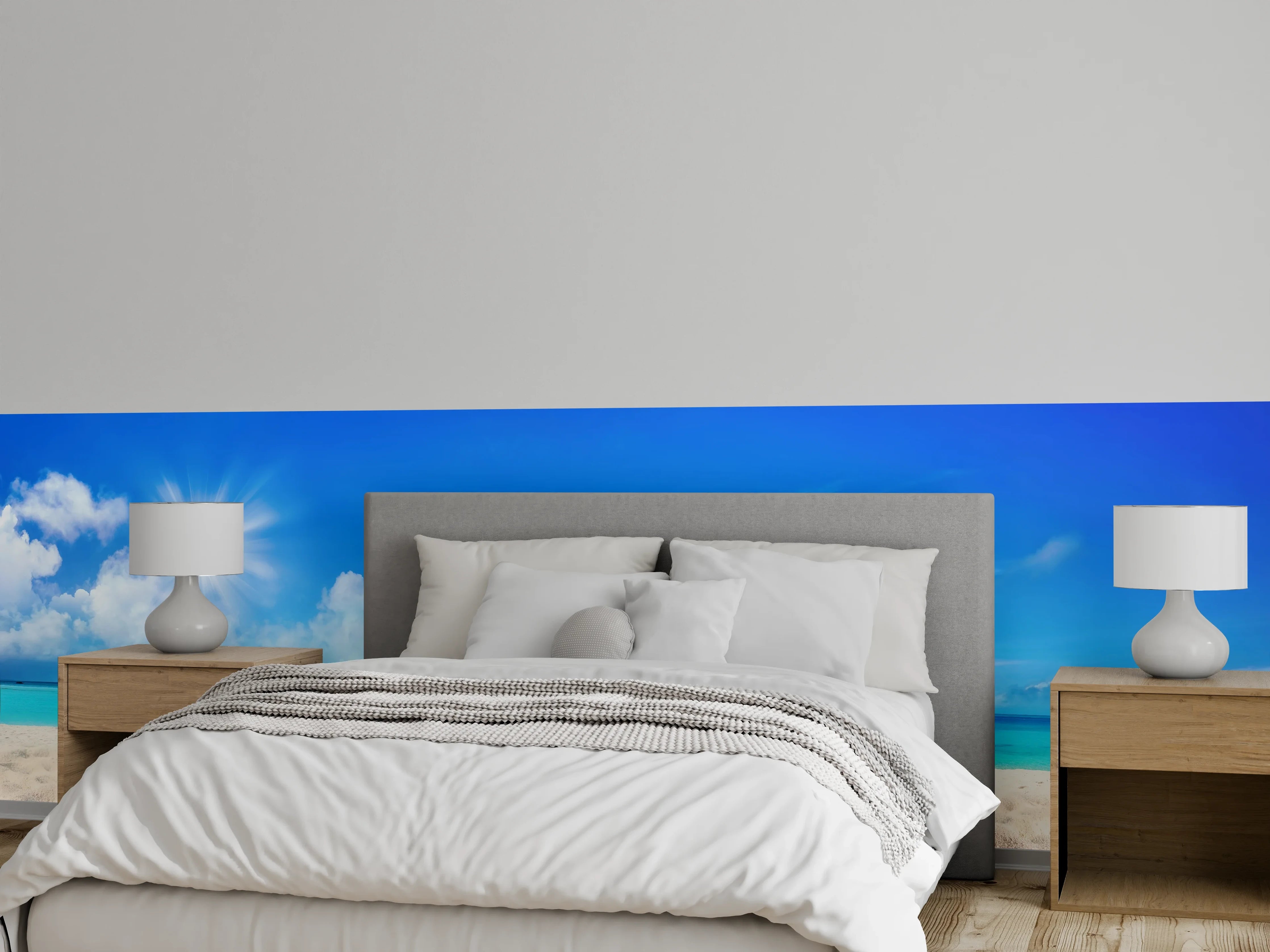 Wandverkleidung Schlafzimmer - Wunderschöner Strand mit hellem Sand