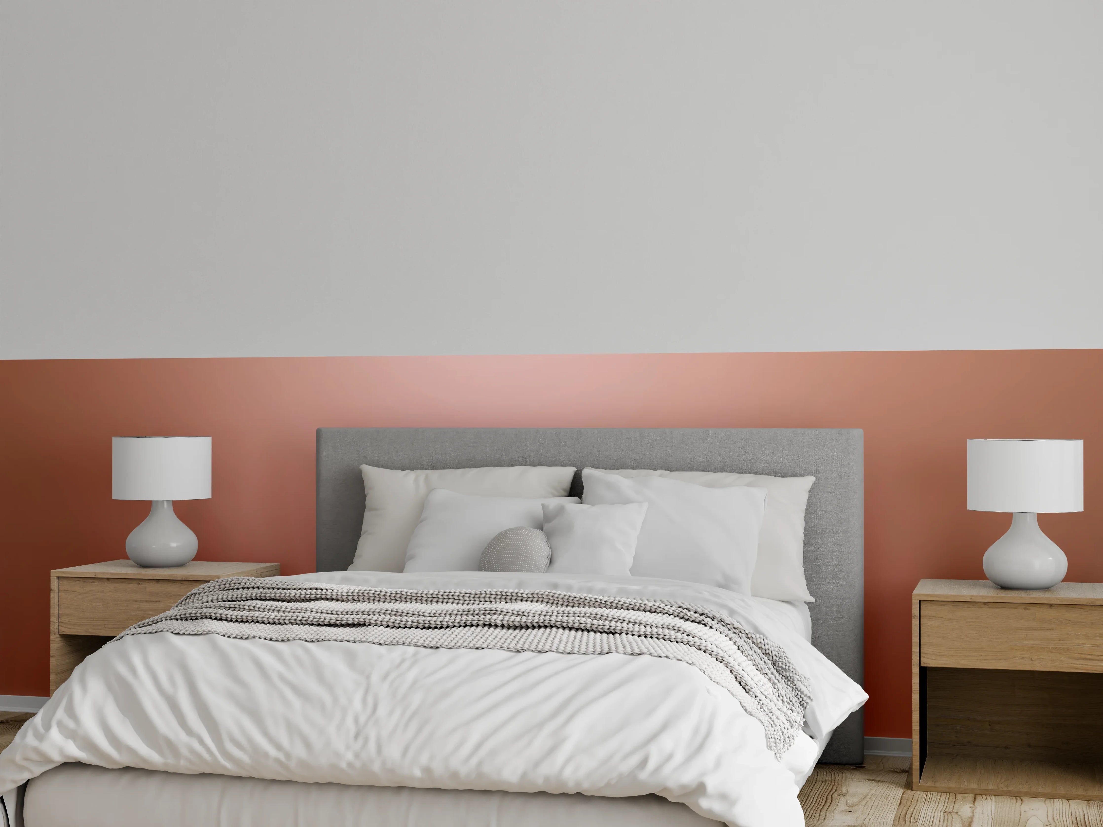 Wandverkleidung Schlafzimmer - Zarte Kupferoptik als Wanddekor