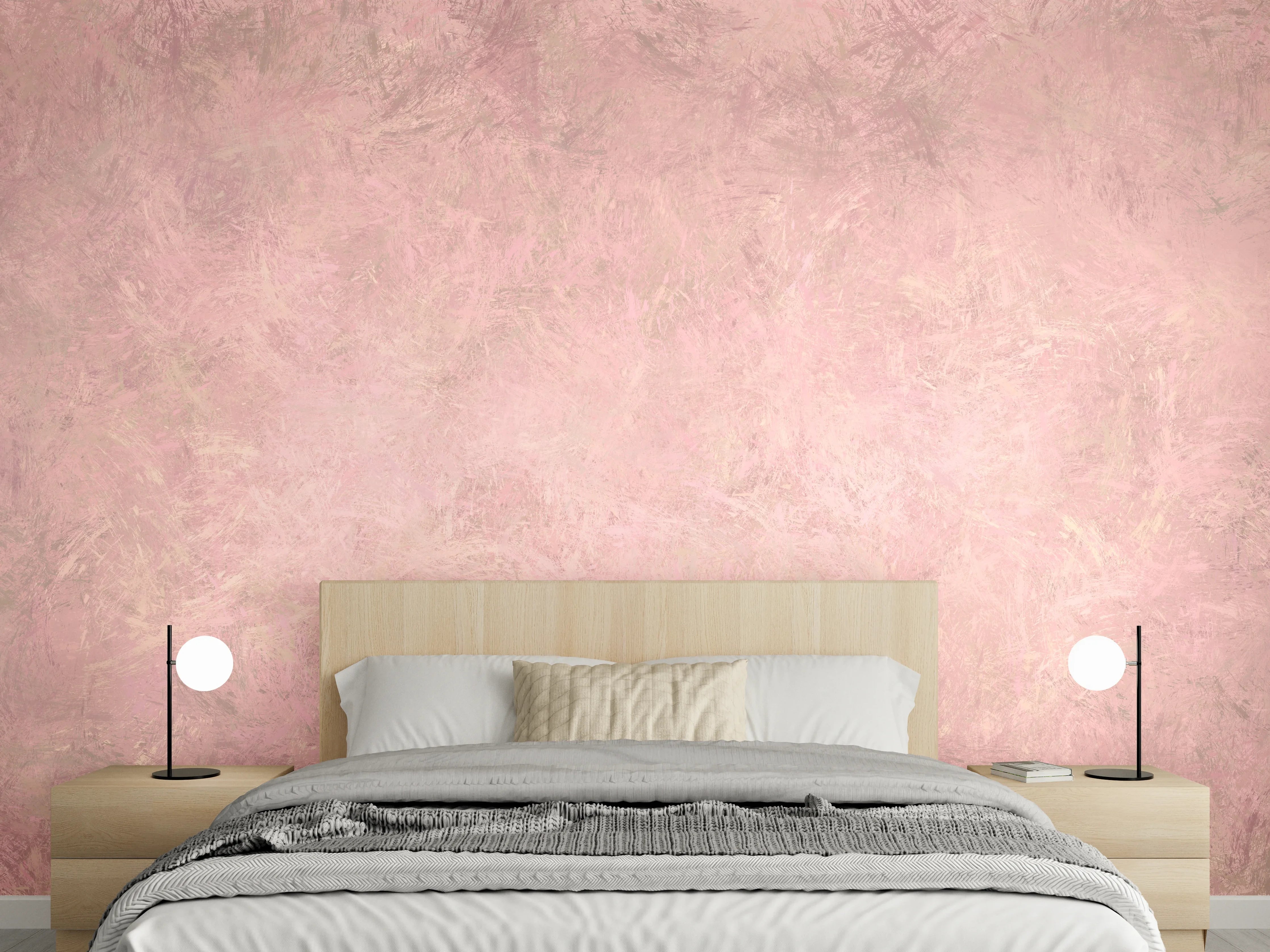 Wandverkleidung Schlafzimmer - Zarte Wandoptik in Pastellrosa