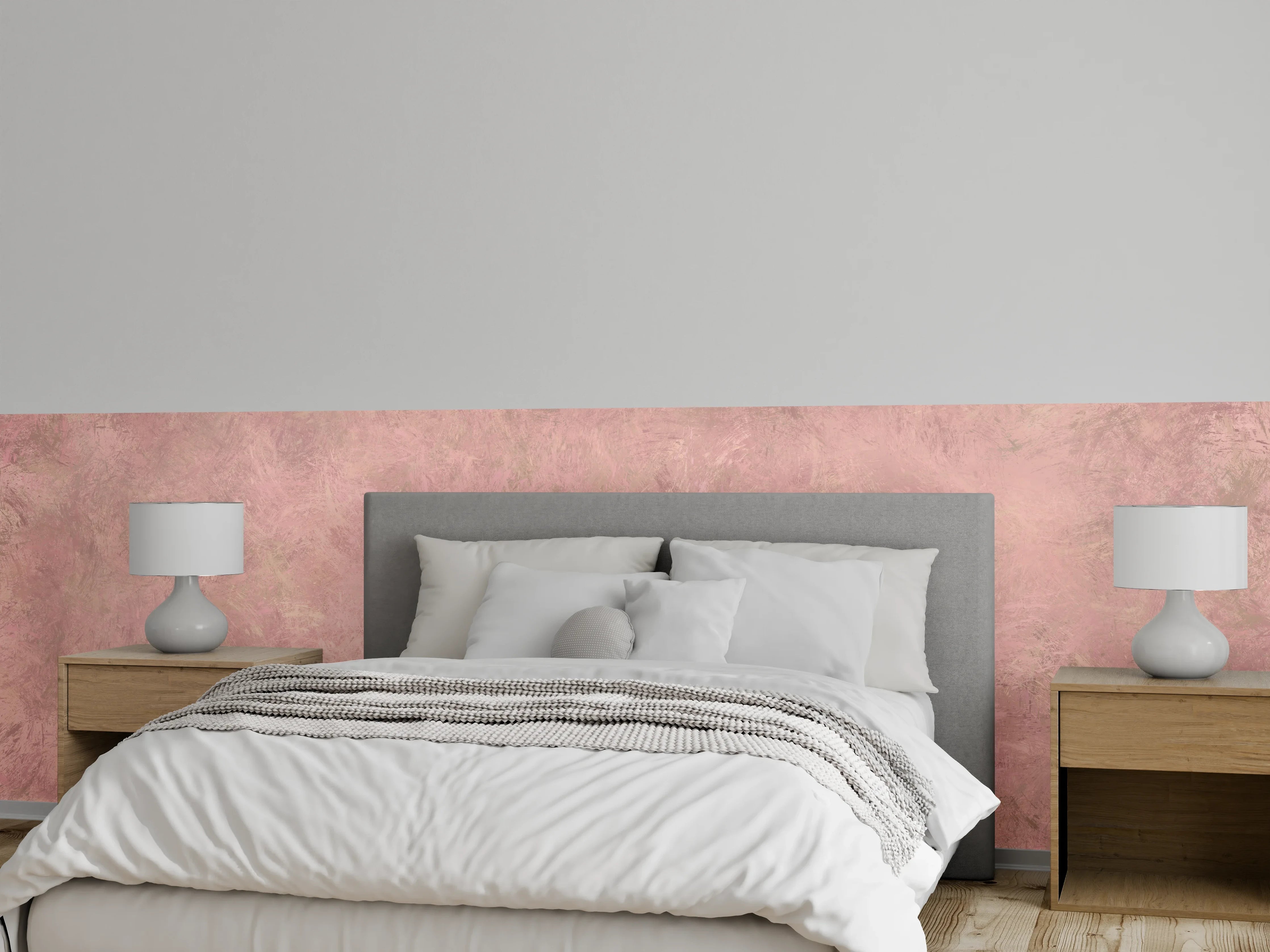 Wandverkleidung Schlafzimmer - Zarte Wandoptik in Pastellrosa
