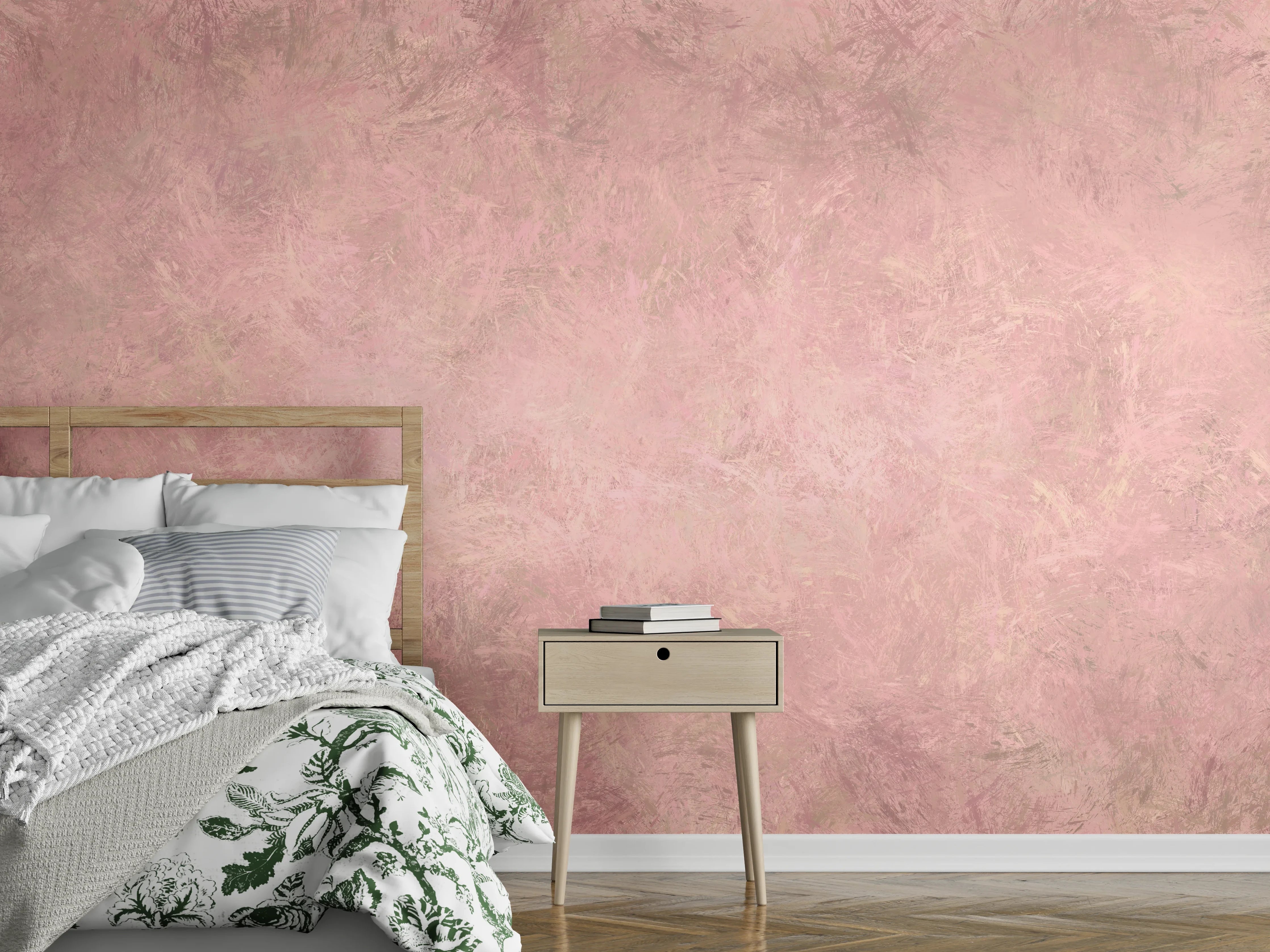 Wandverkleidung Schlafzimmer - Zarte Wandoptik in Pastellrosa