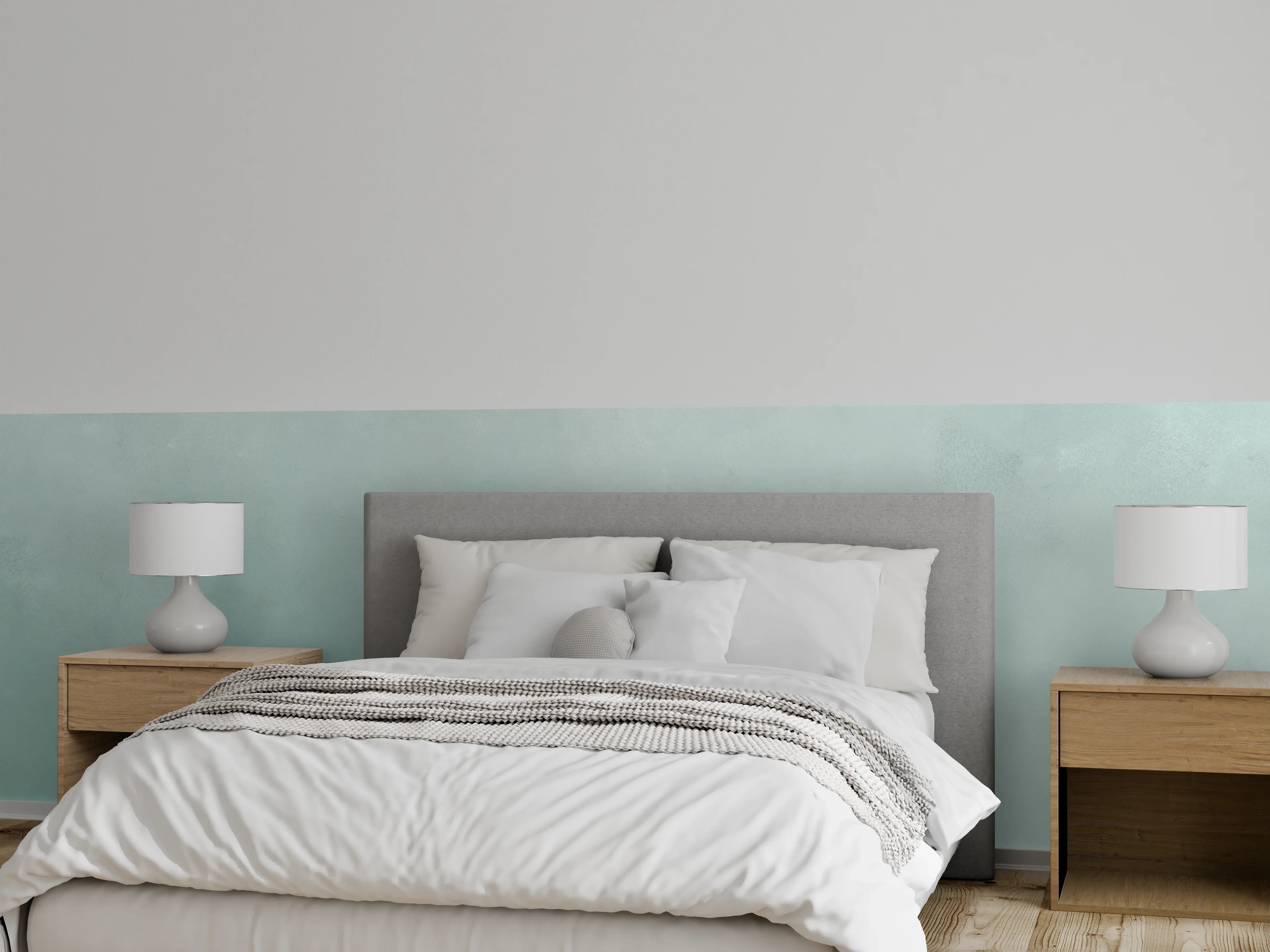 Wandverkleidung Schlafzimmer - Zarter Nebel Weißgrau Wanddekor