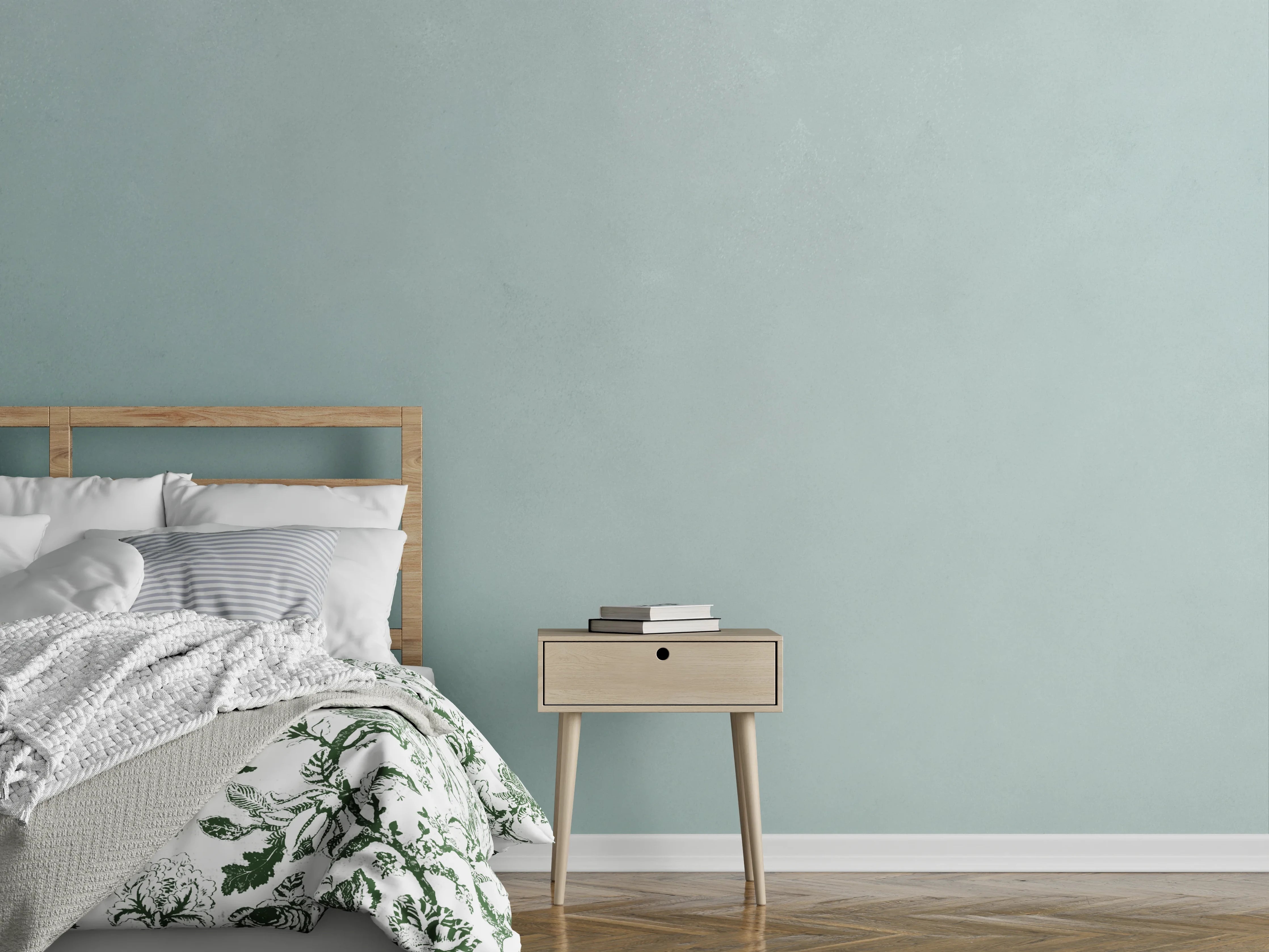 Wandverkleidung Schlafzimmer - Zarter Nebel Weißgrau Wanddekor