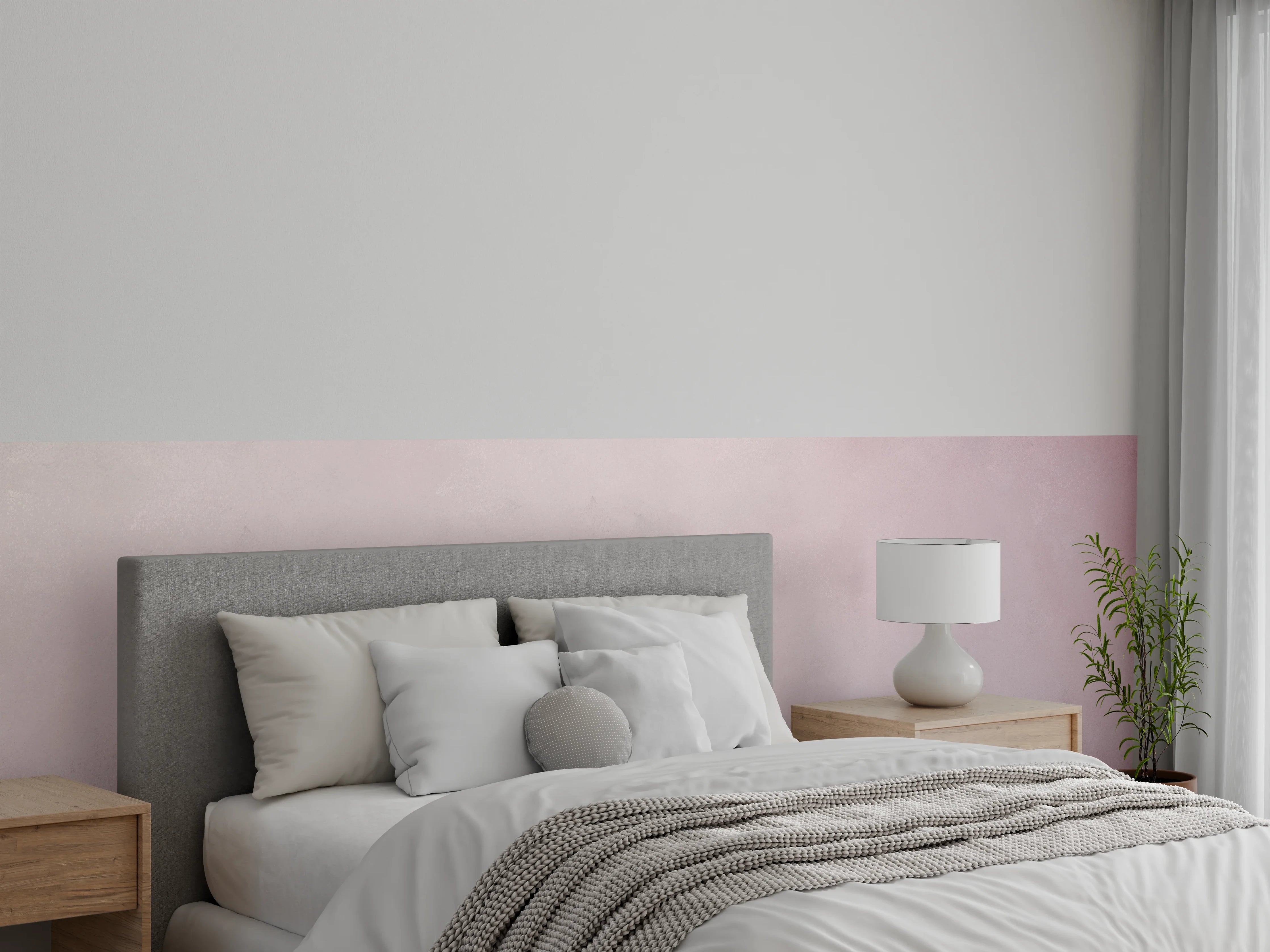 Wandverkleidung Schlafzimmer - Zarter Rosa-Aquarell-Marmor Look