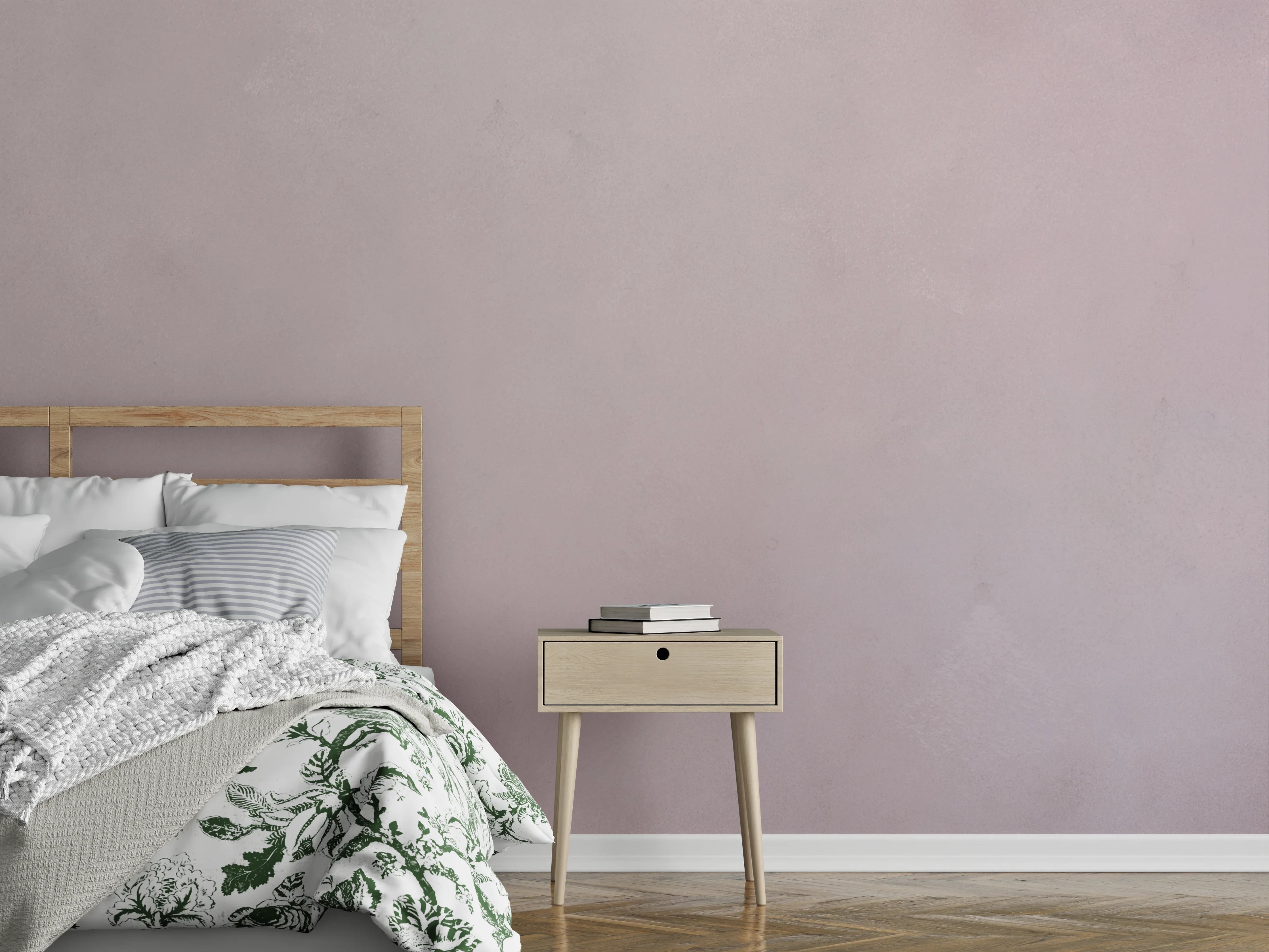 Wandverkleidung Schlafzimmer - Zarter Rosa-Aquarell-Marmor Look