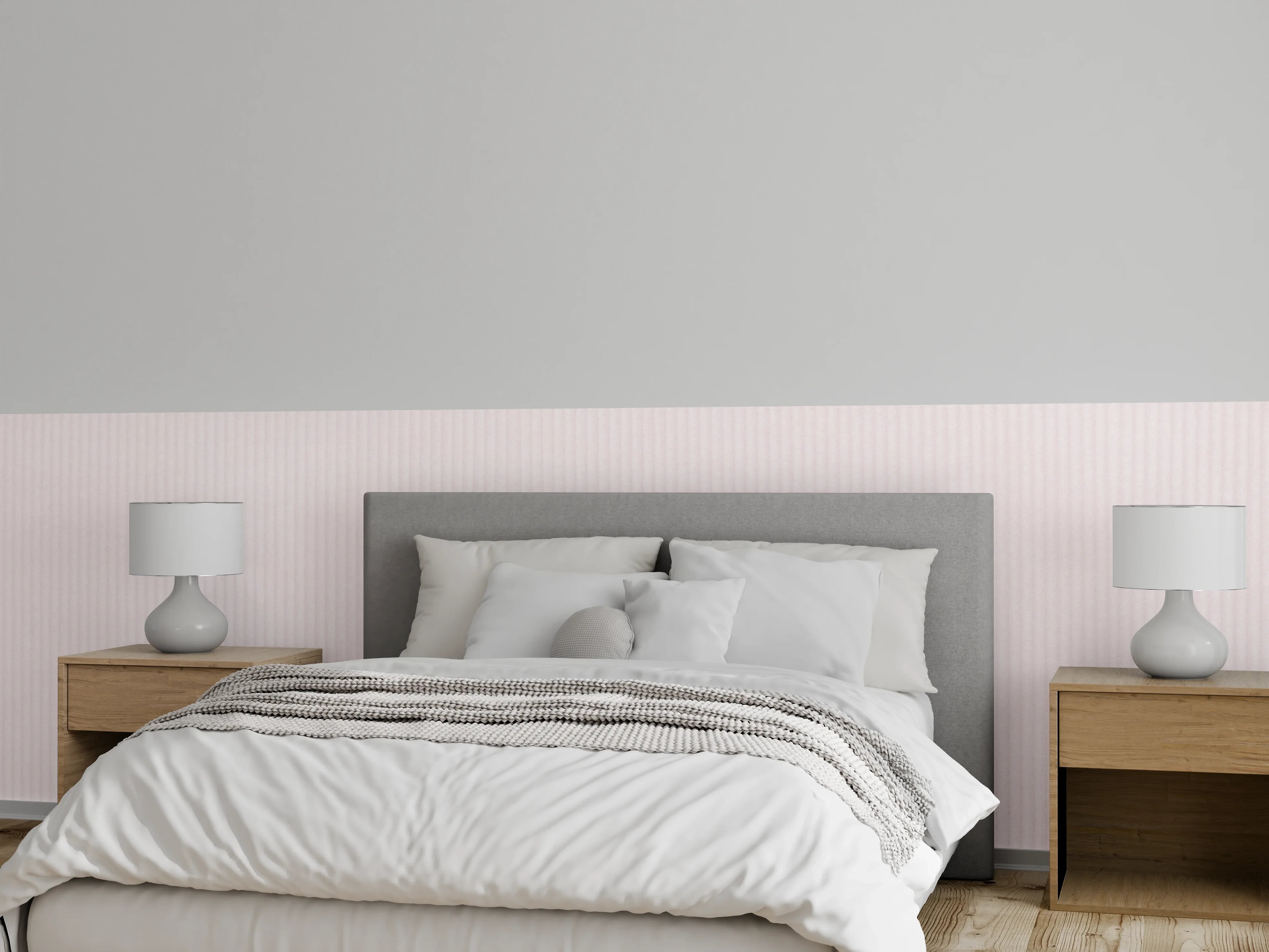 Wandverkleidung Schlafzimmer - Zartes Uni-Rosa mit feiner Struktur
