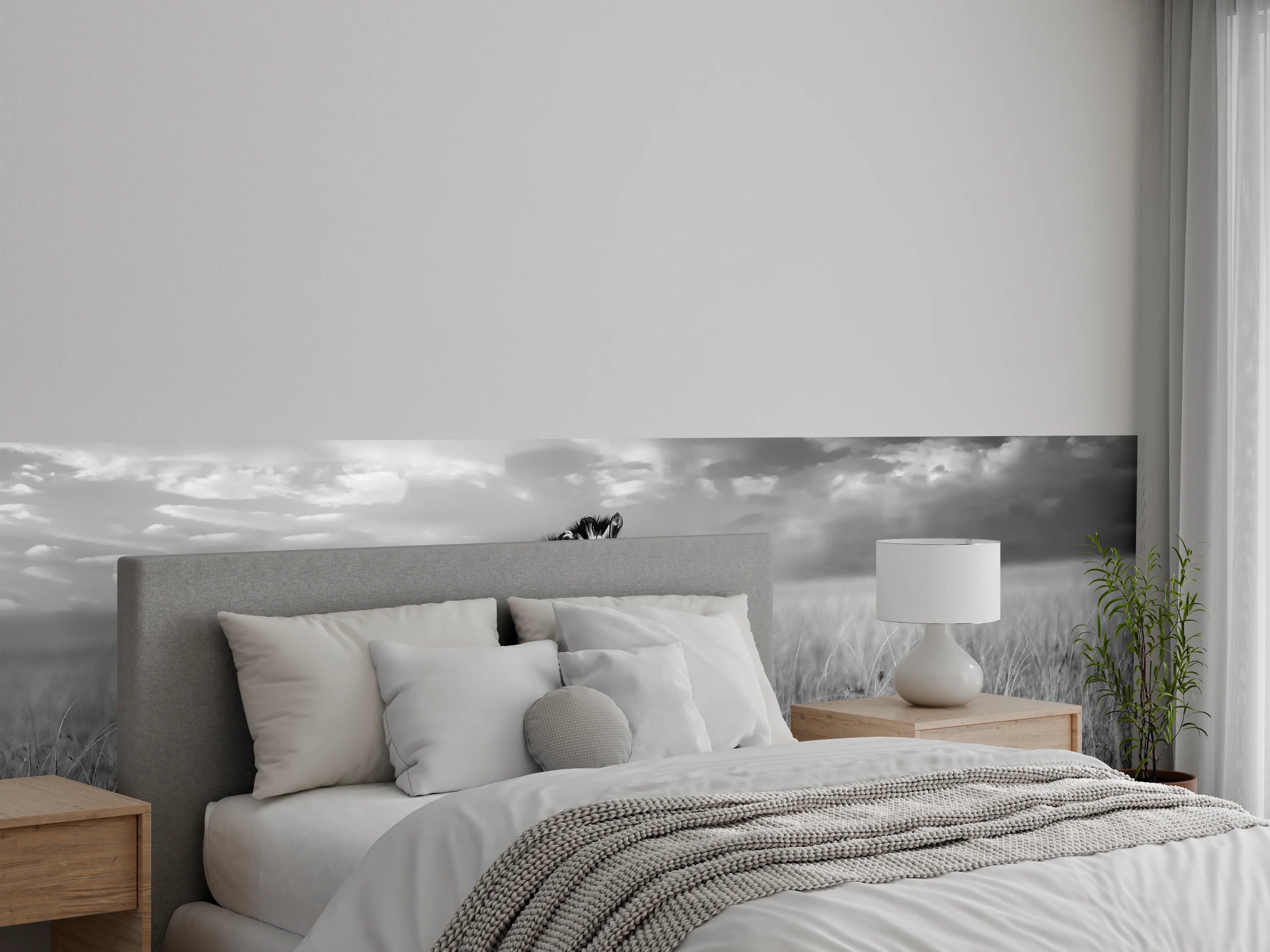 Wandverkleidung Schlafzimmer - Zebras in ihrer Natur - Savanne