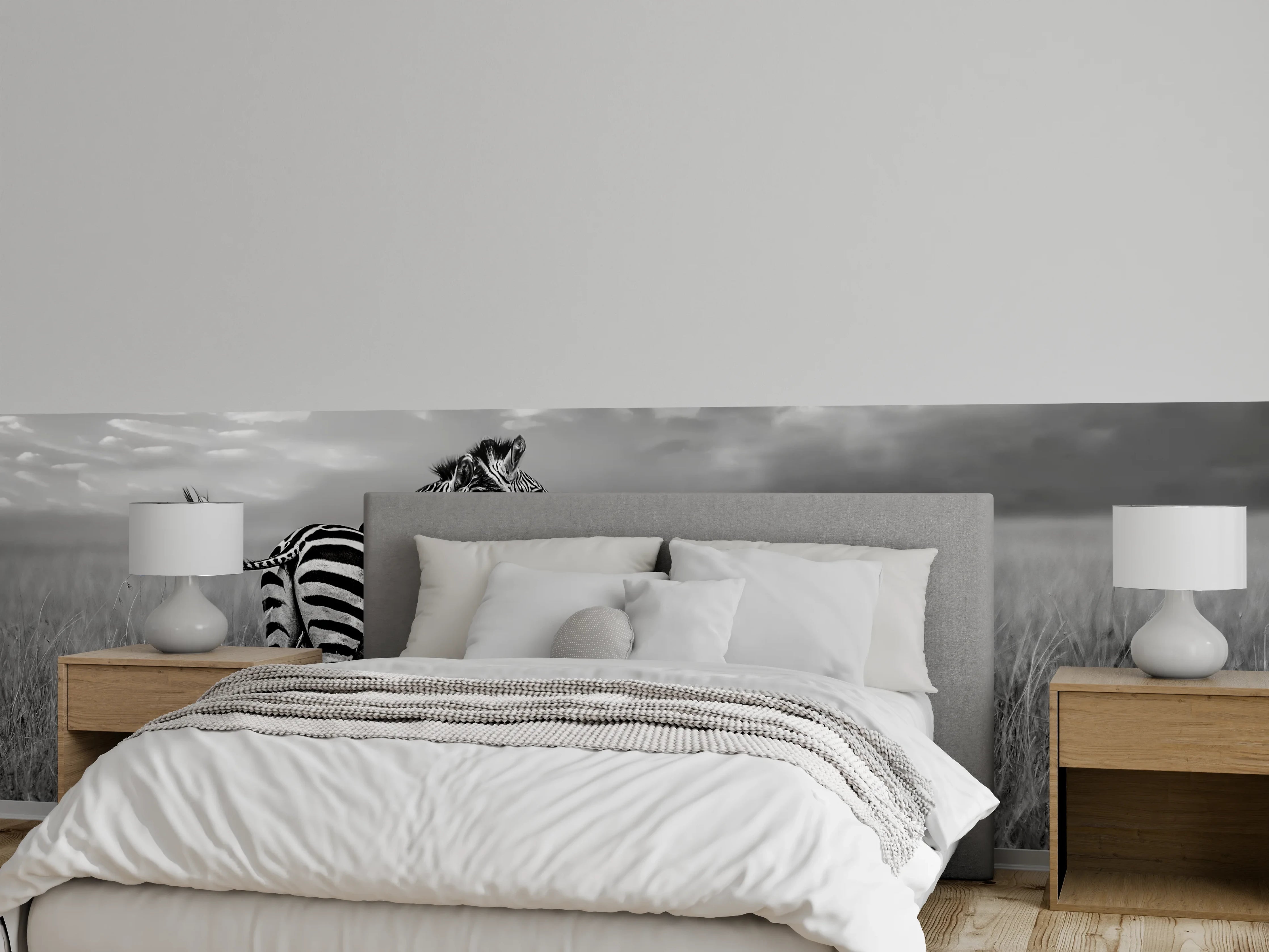 Wandverkleidung Schlafzimmer - Zebras in ihrer Natur - Savanne