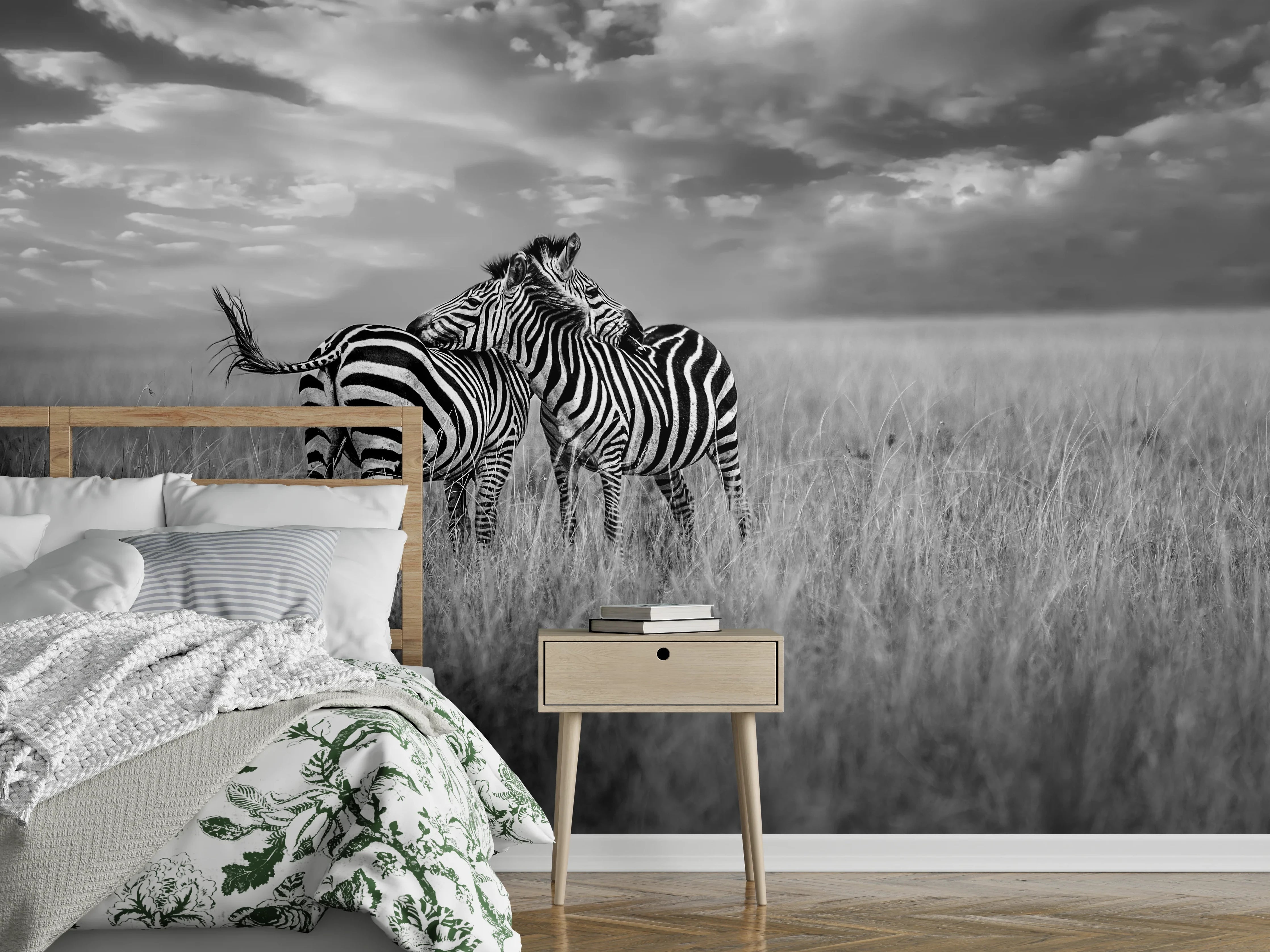 Wandverkleidung Schlafzimmer - Zebras in ihrer Natur - Savanne