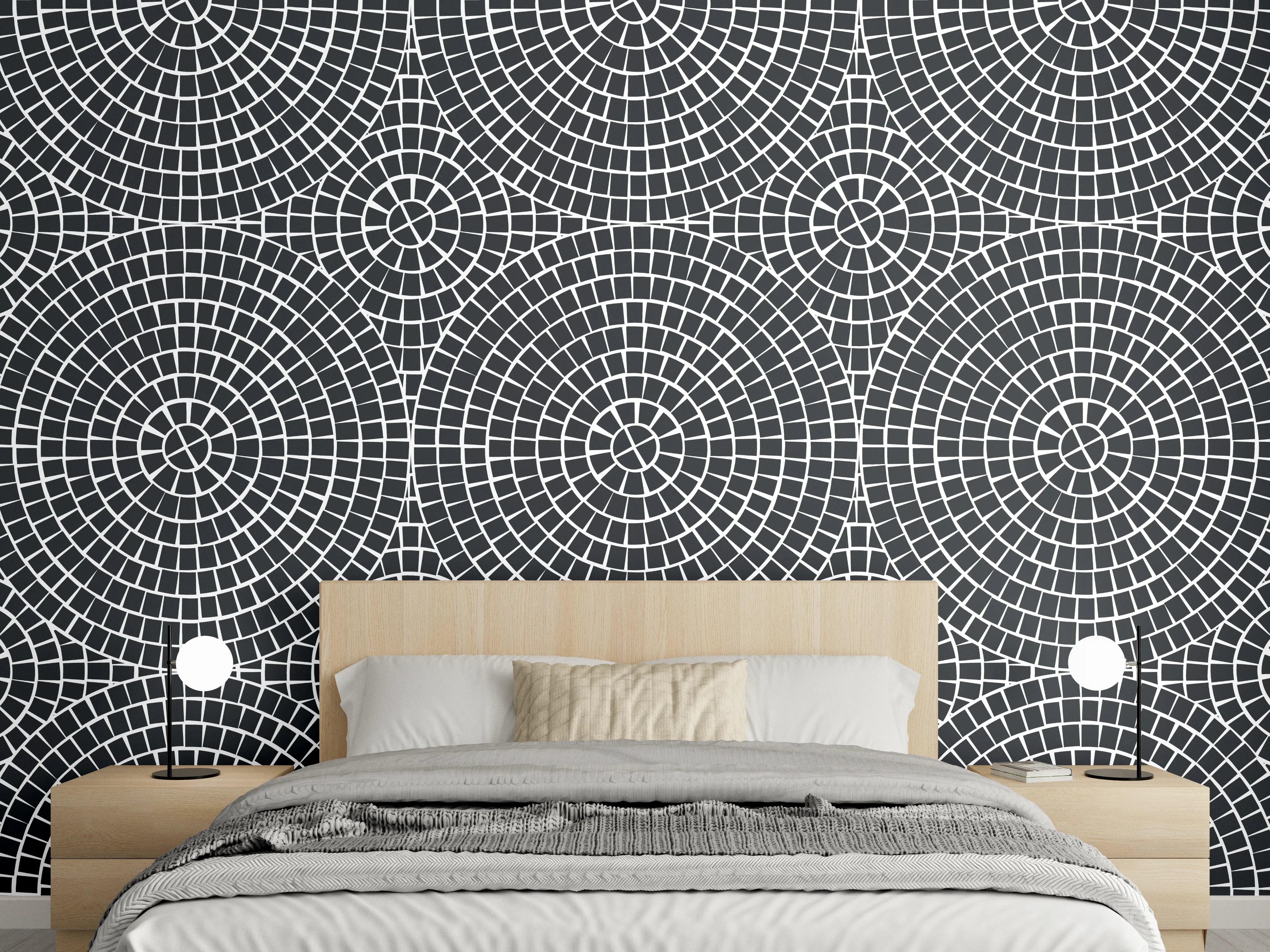 Wandverkleidung Schlafzimmer - Zeitlose Graunuancen: Geometrische Wandmuster