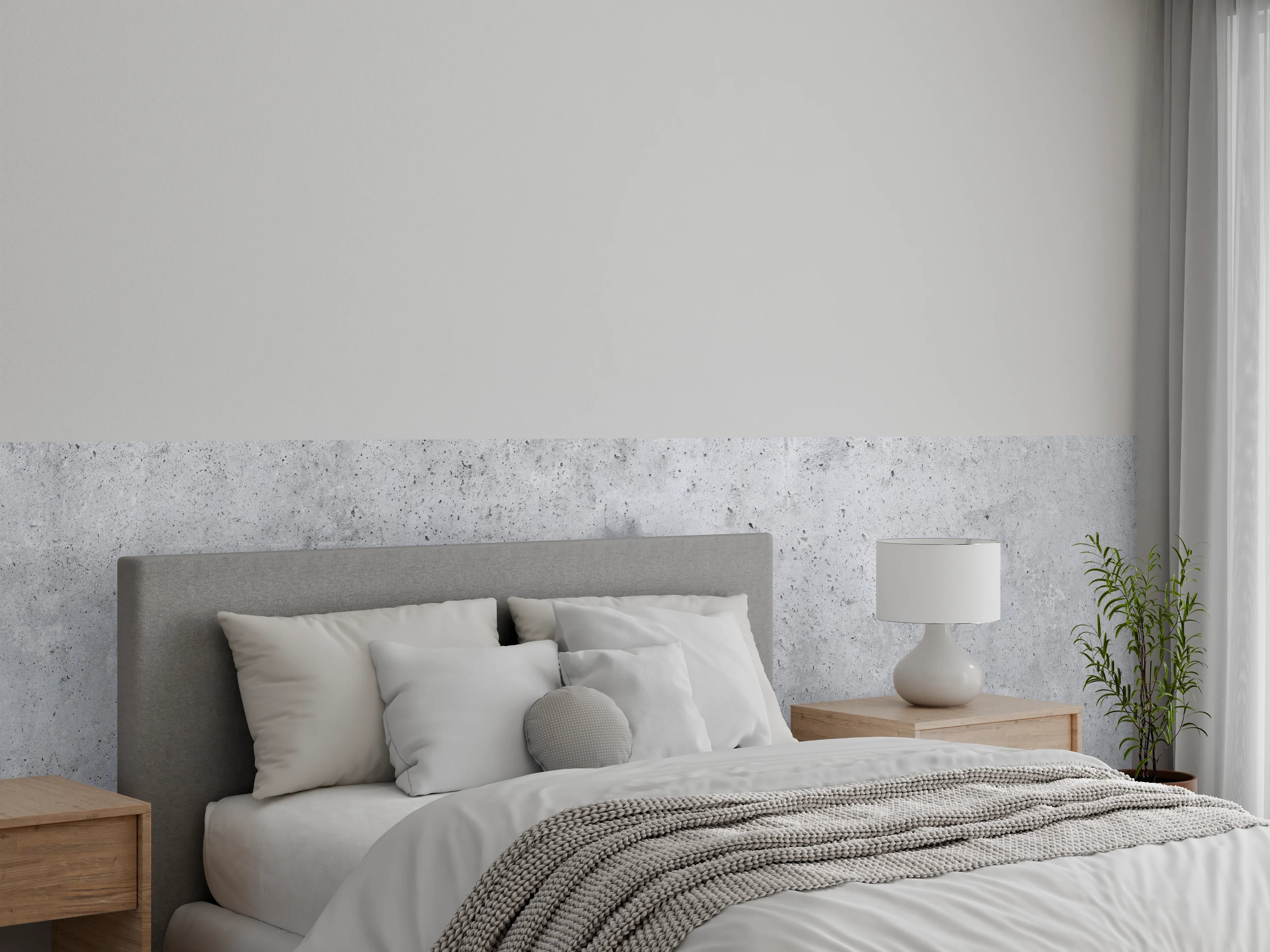 Wandverkleidung Schlafzimmer - Zeitlose Grauweiß-Optik