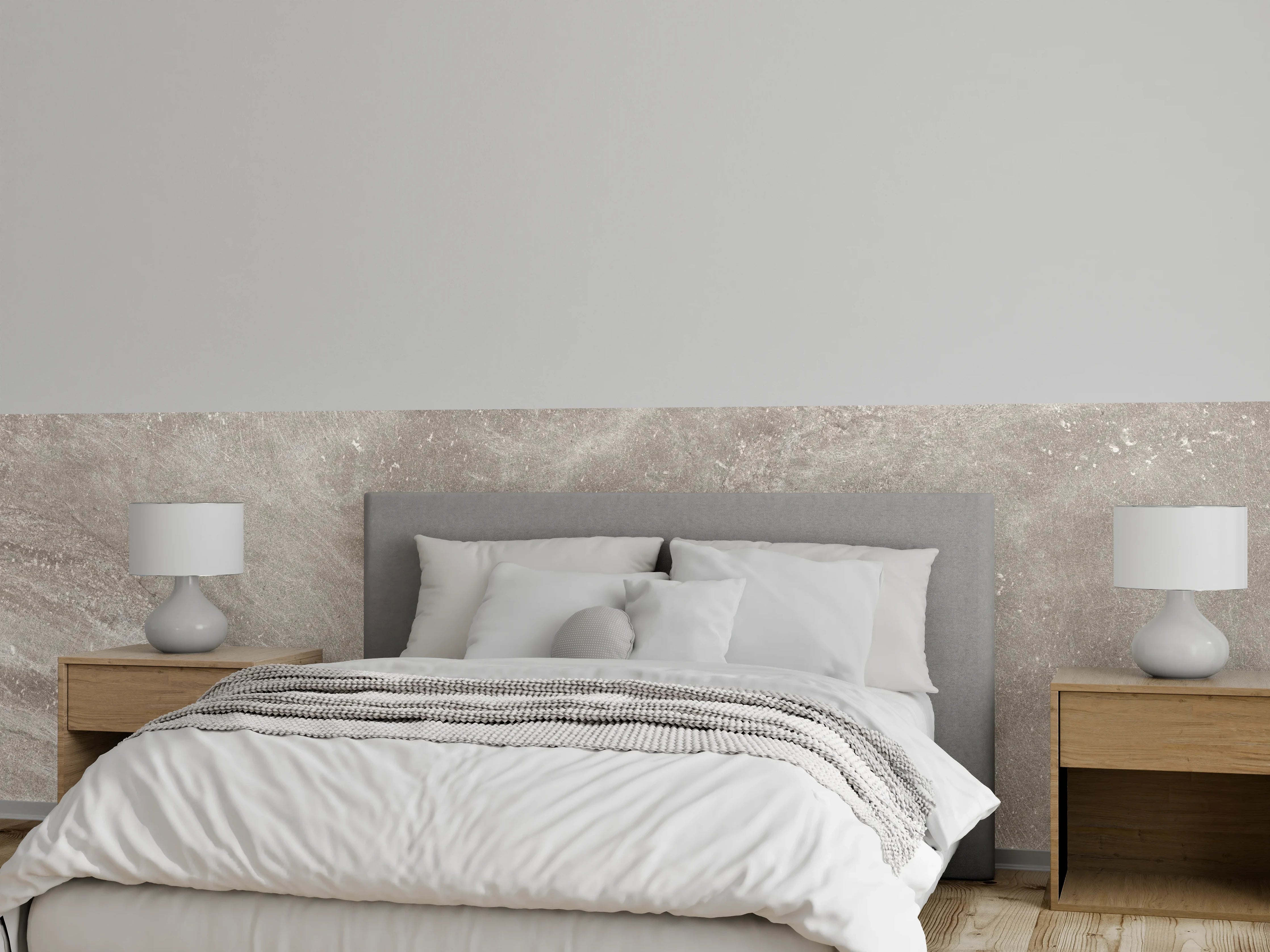 Wandverkleidung Schlafzimmer - Zement Textur