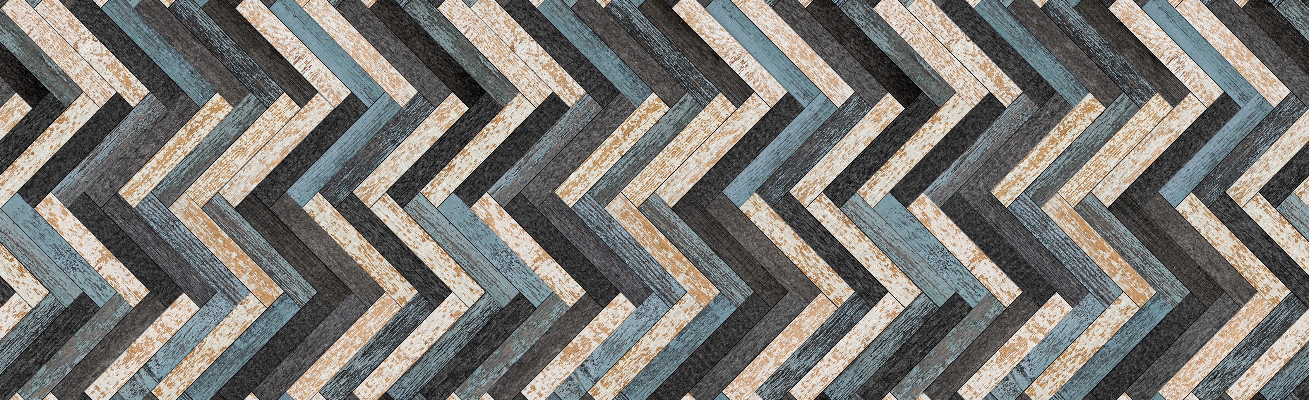Wandverkleidung Schlafzimmer-Zickzackförmige Holztextur
