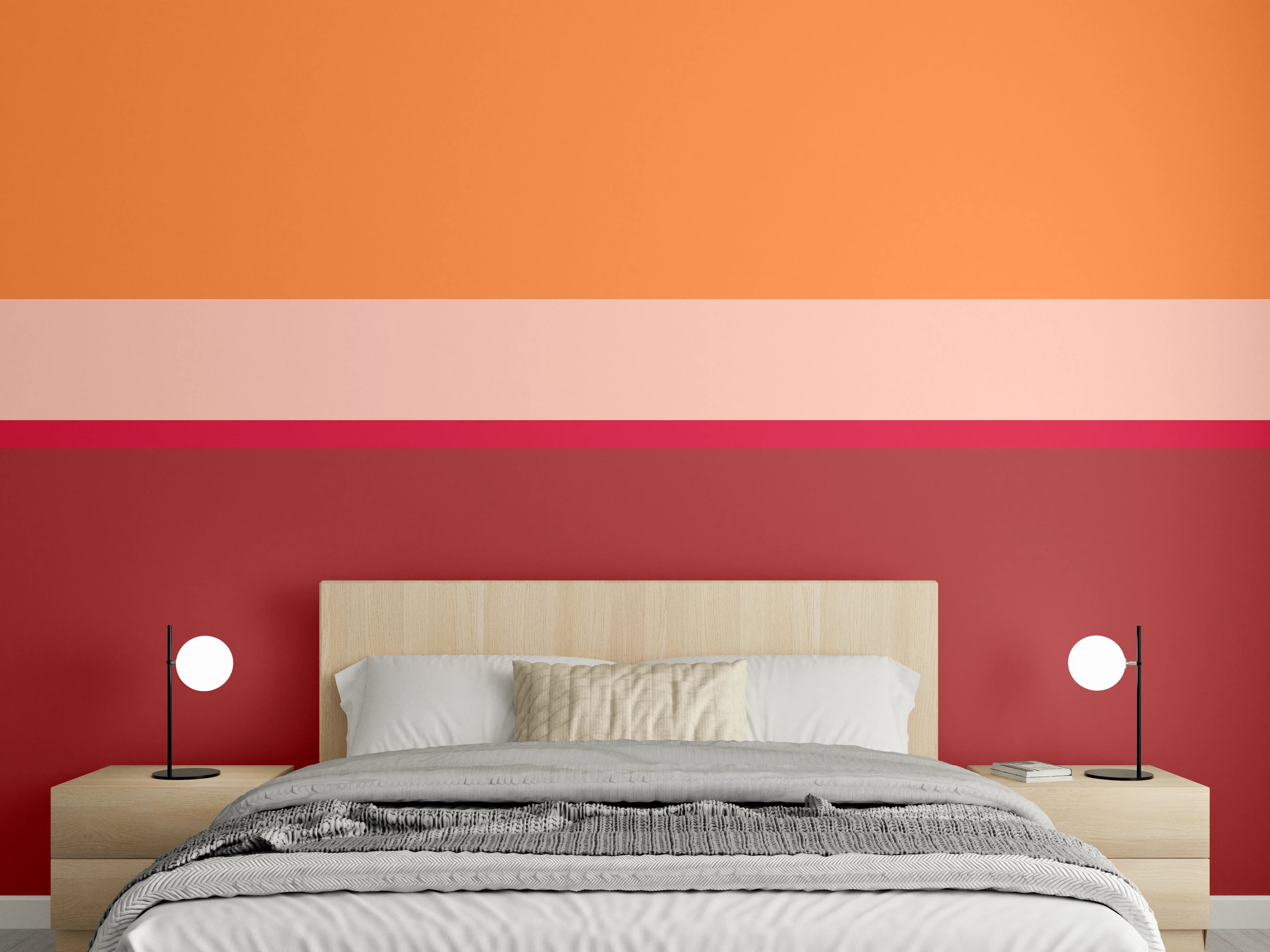 Wandverkleidung Schlafzimmer - Zwischen Glutrot und Nebelweiß