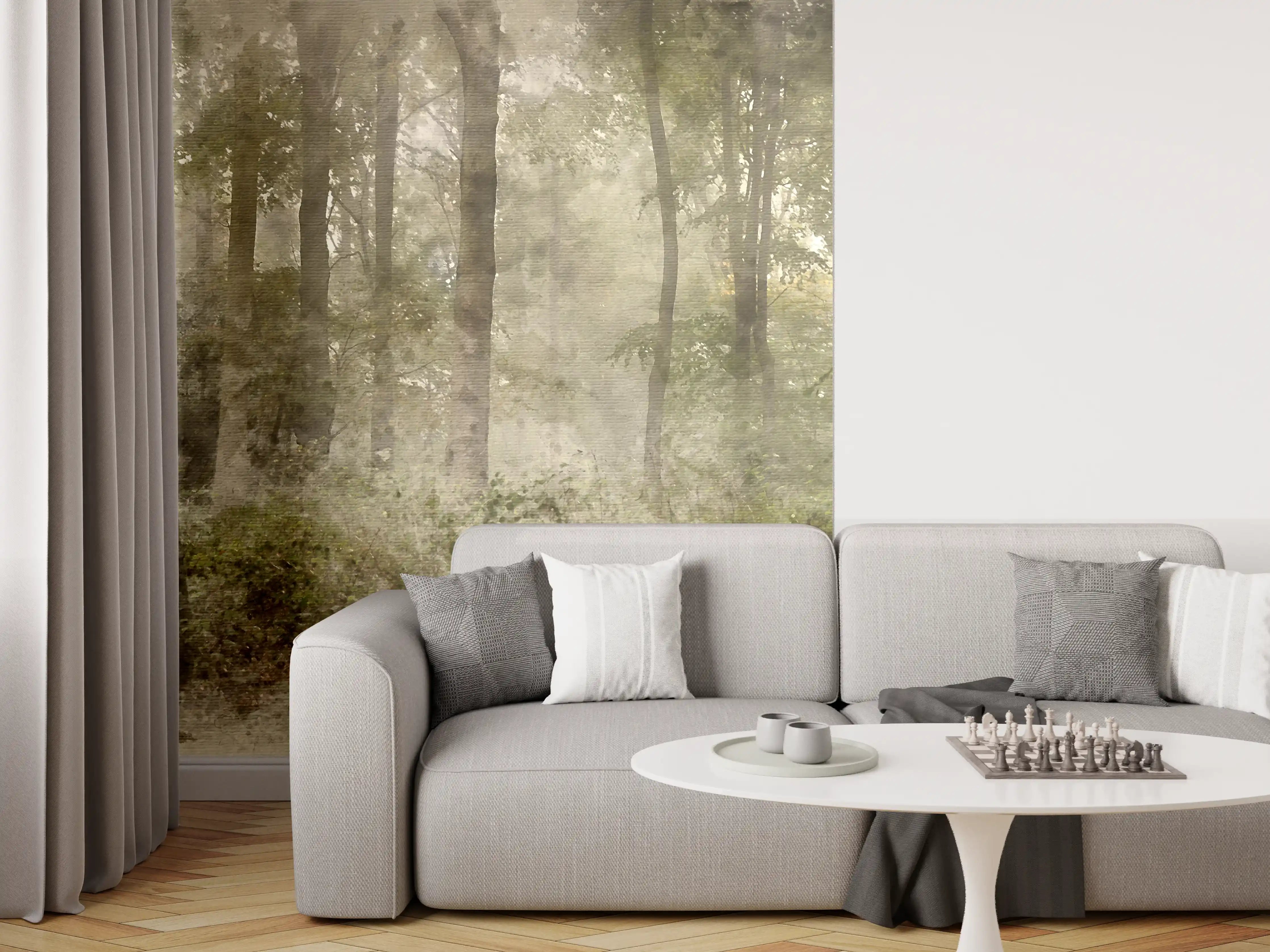 Wandverkleidung Wohnzimmer -  Digitale Aquarellmalerei - von Wendo