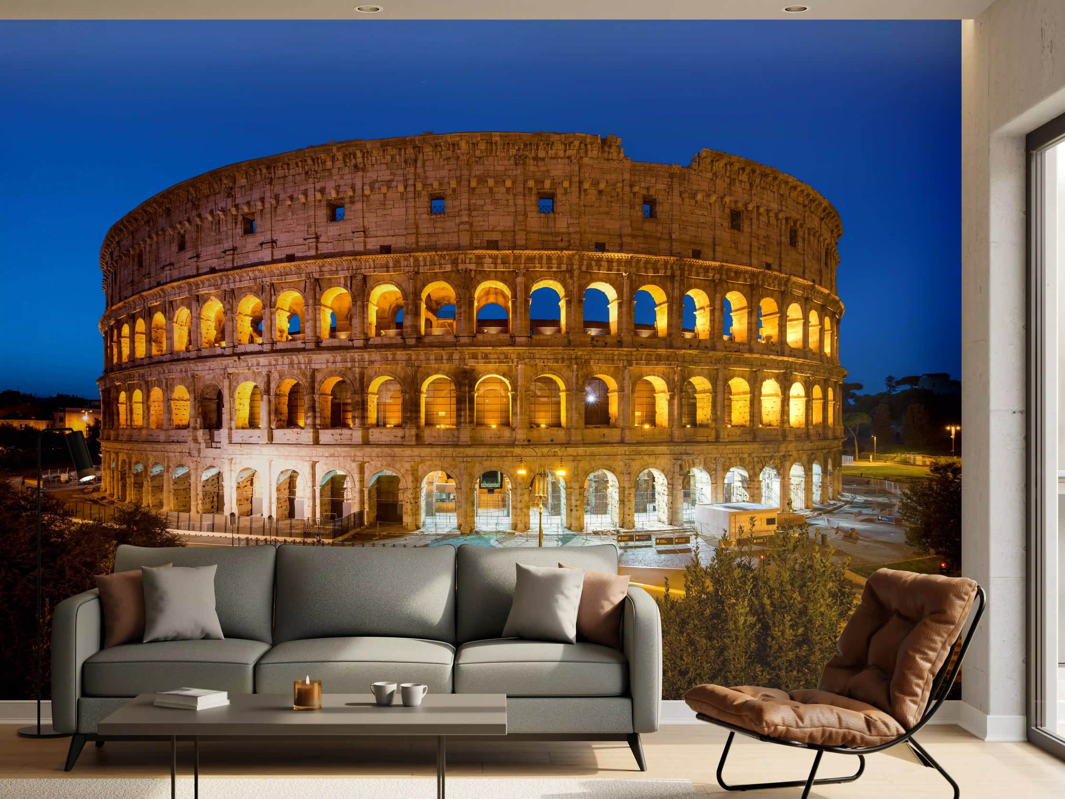 Wandverkleidung Wohnzimmer -  Kolosseum in Rom - Italien