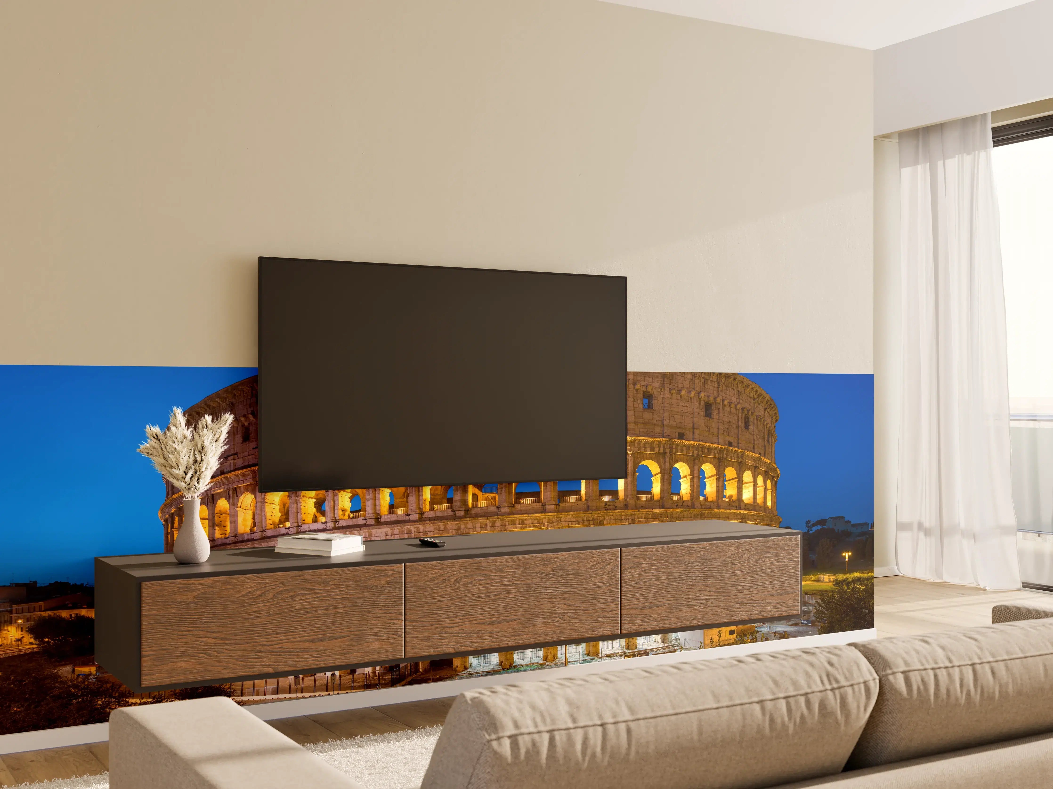 Wandverkleidung Wohnzimmer -  Kolosseum in Rom - Italien