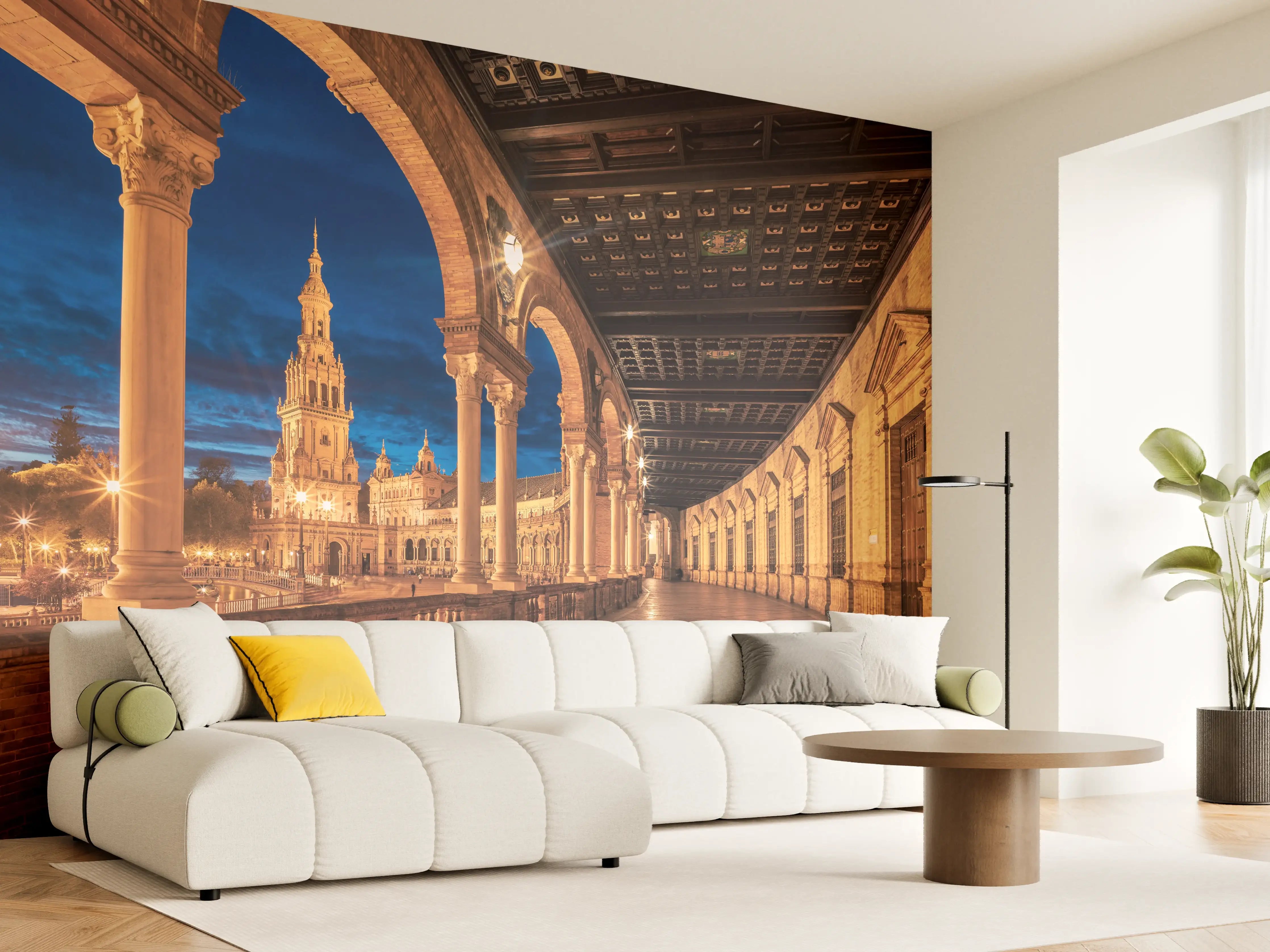 Wandverkleidung Wohnzimmer -  Plaza de Espana con Sevilla - Spanien