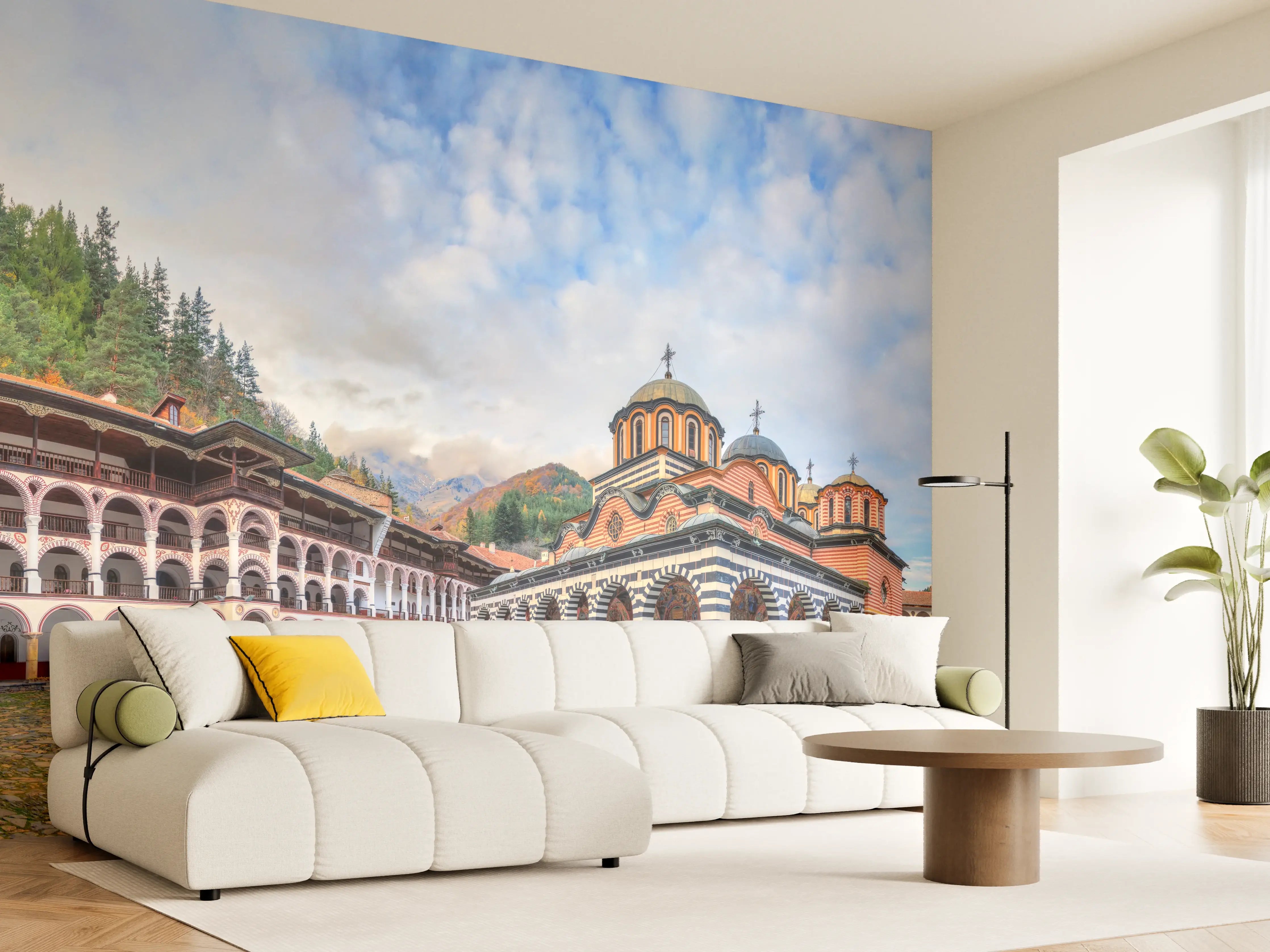 Wandverkleidung Wohnzimmer -  Wunderschöner Panoramablick auf das Rila-Kloster