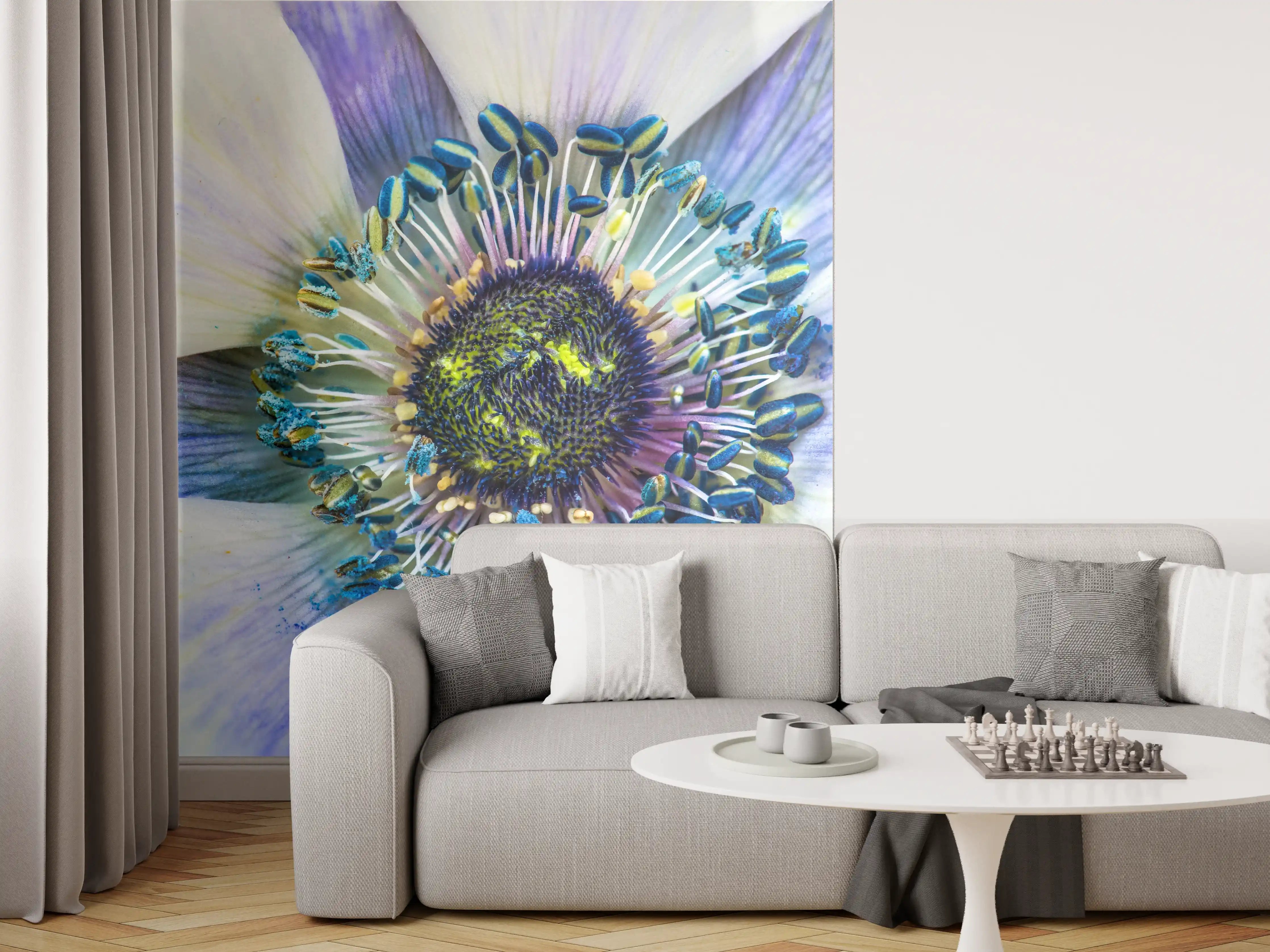 Wandverkleidung Wohnzimmer -  hübsche aufblühende Blume