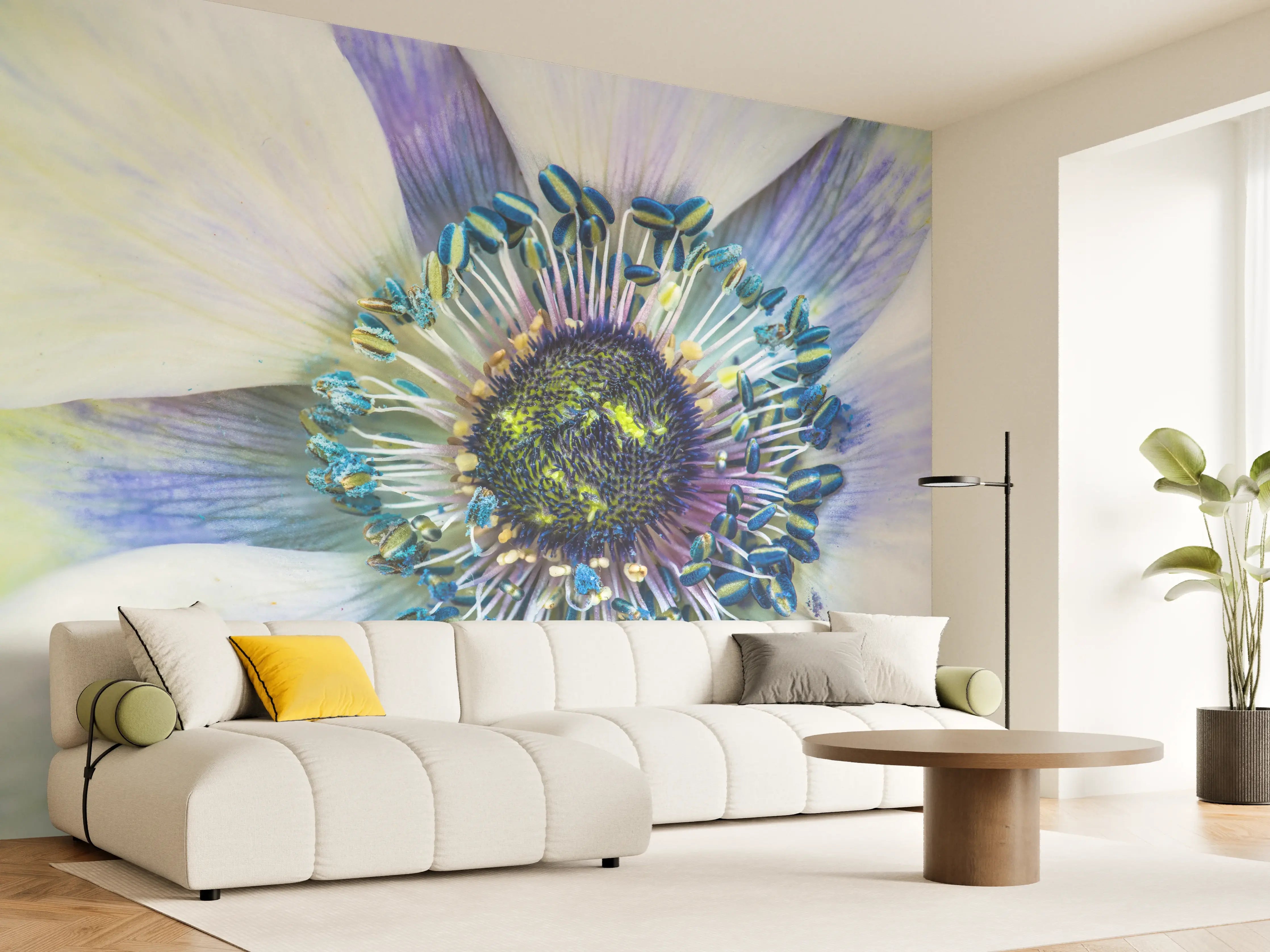 Wandverkleidung Wohnzimmer -  hübsche aufblühende Blume