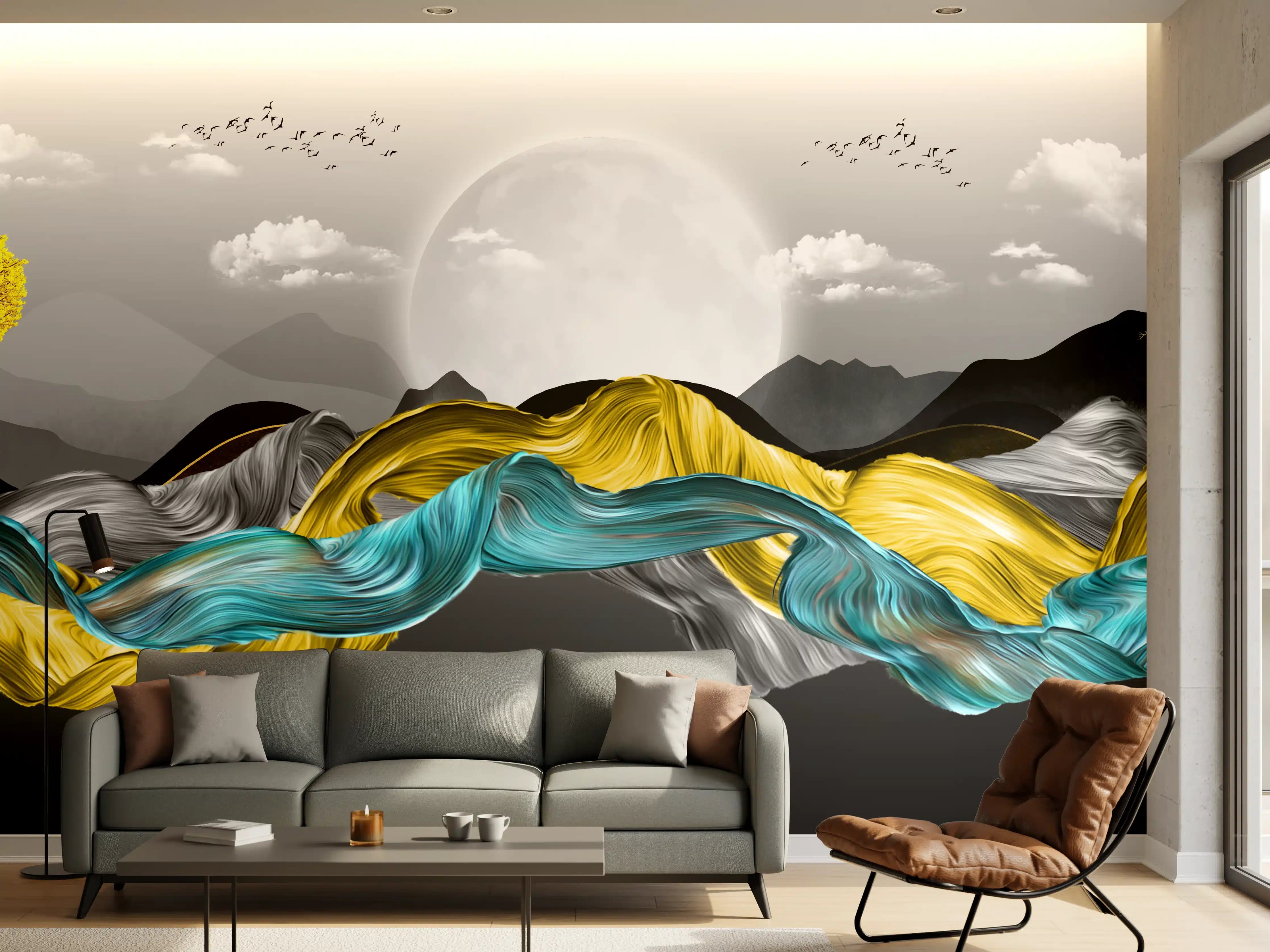 Wandverkleidung Wohnzimmer - 3D Moderne Leinwand - Abstrakt