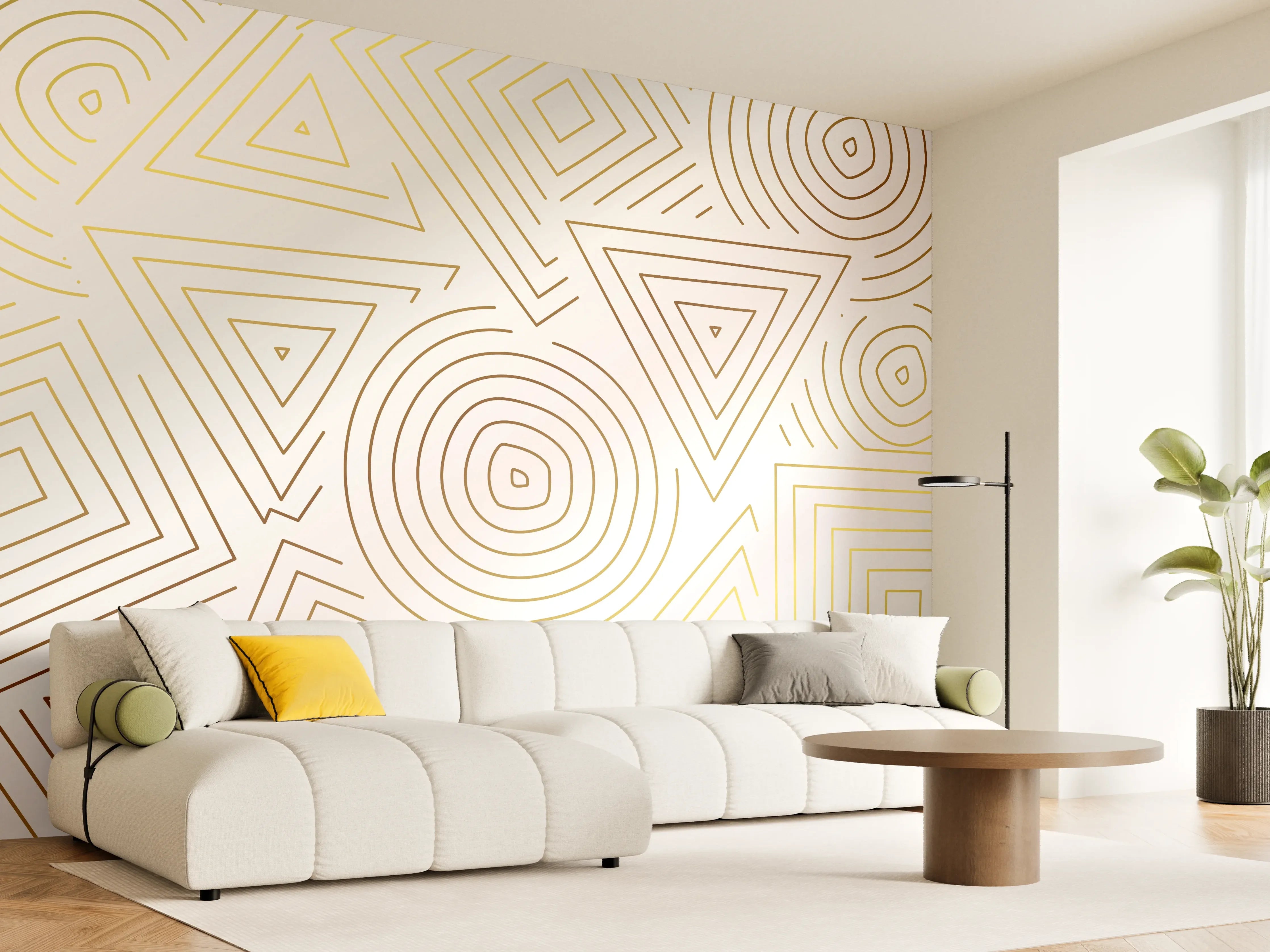 Wandverkleidung Wohnzimmer - Abstrakt Geometrische Linien Kunst