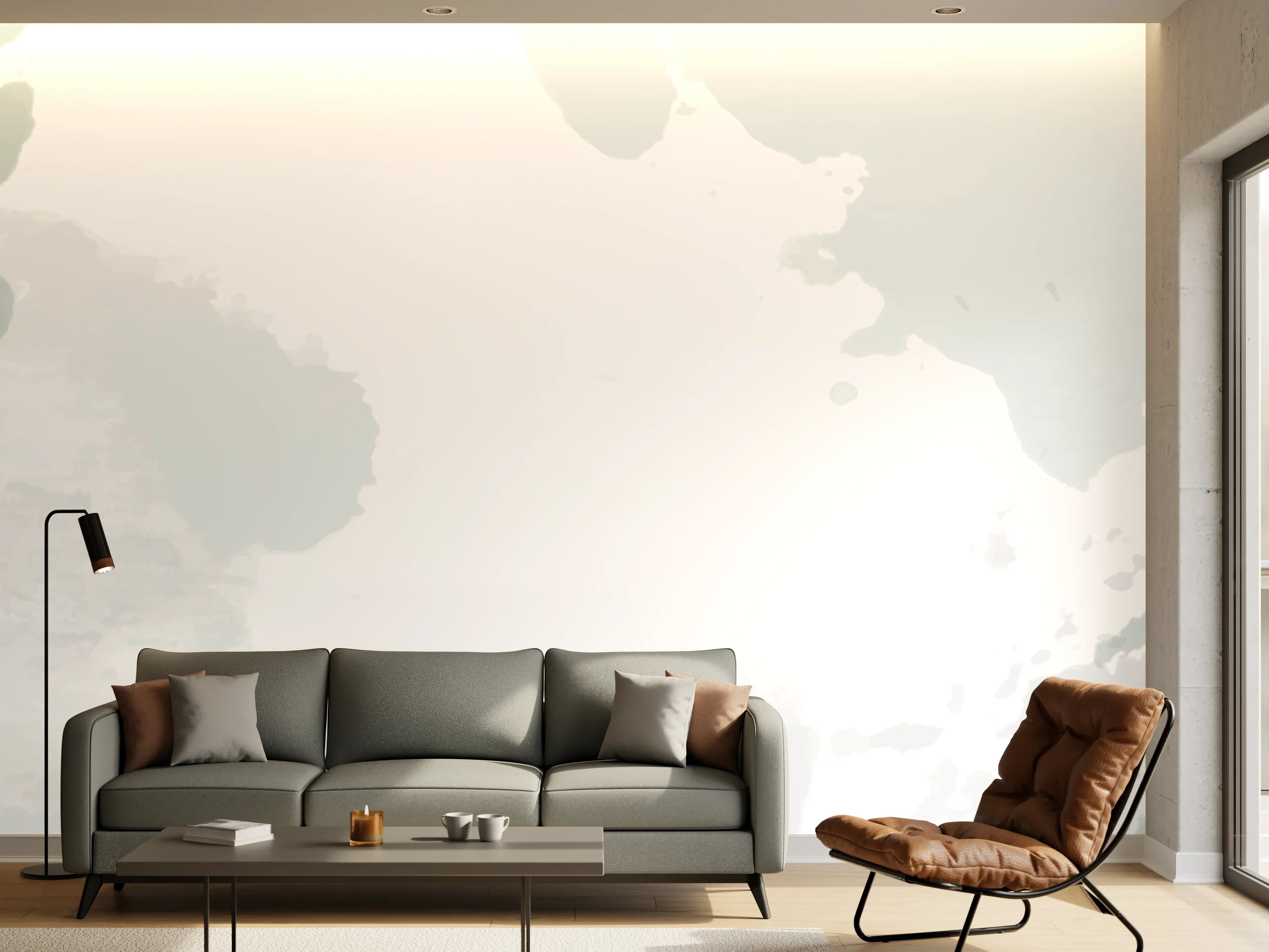 Wandverkleidung Wohnzimmer - Abstrakt Grau-Weiß Textur